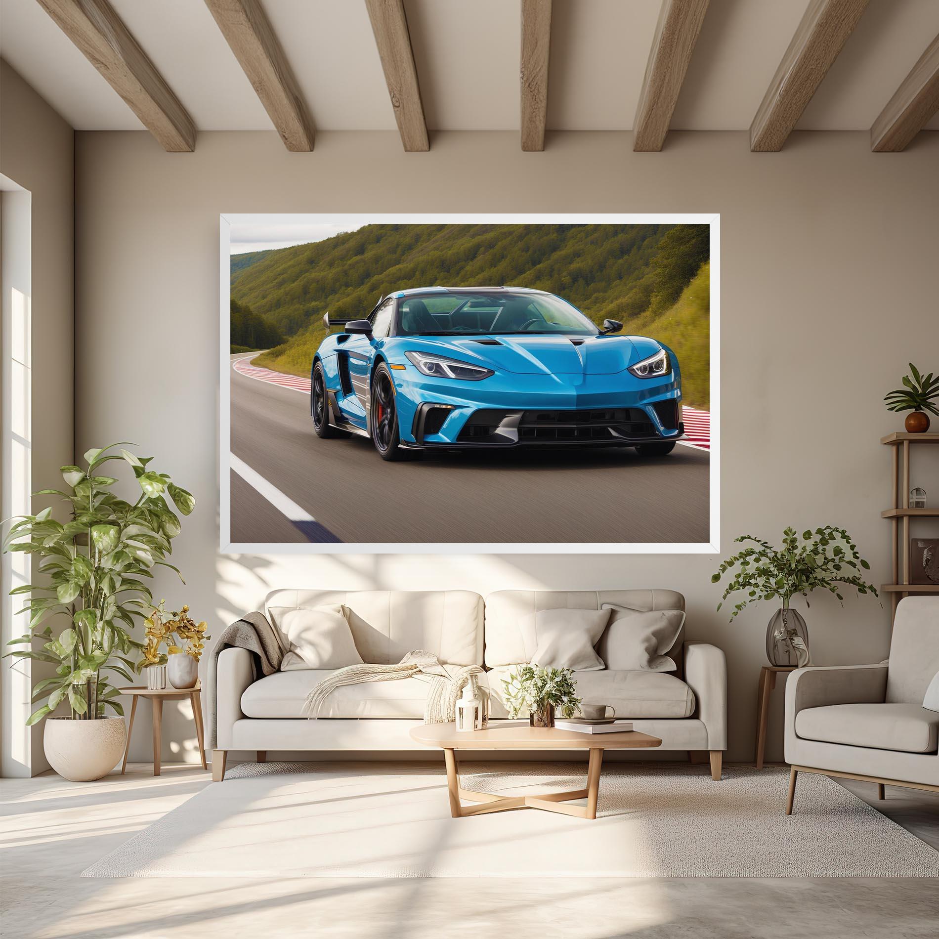 Tablou Canvas Blue Sport Car mockup 6