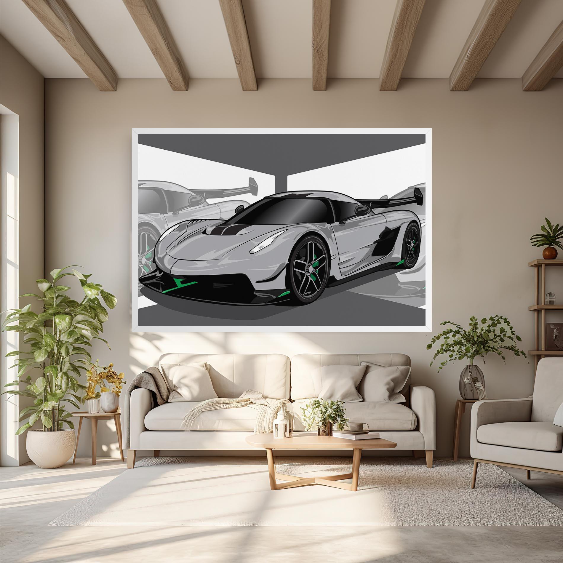 Tablou Canvas Grey Sport Car mockup 6