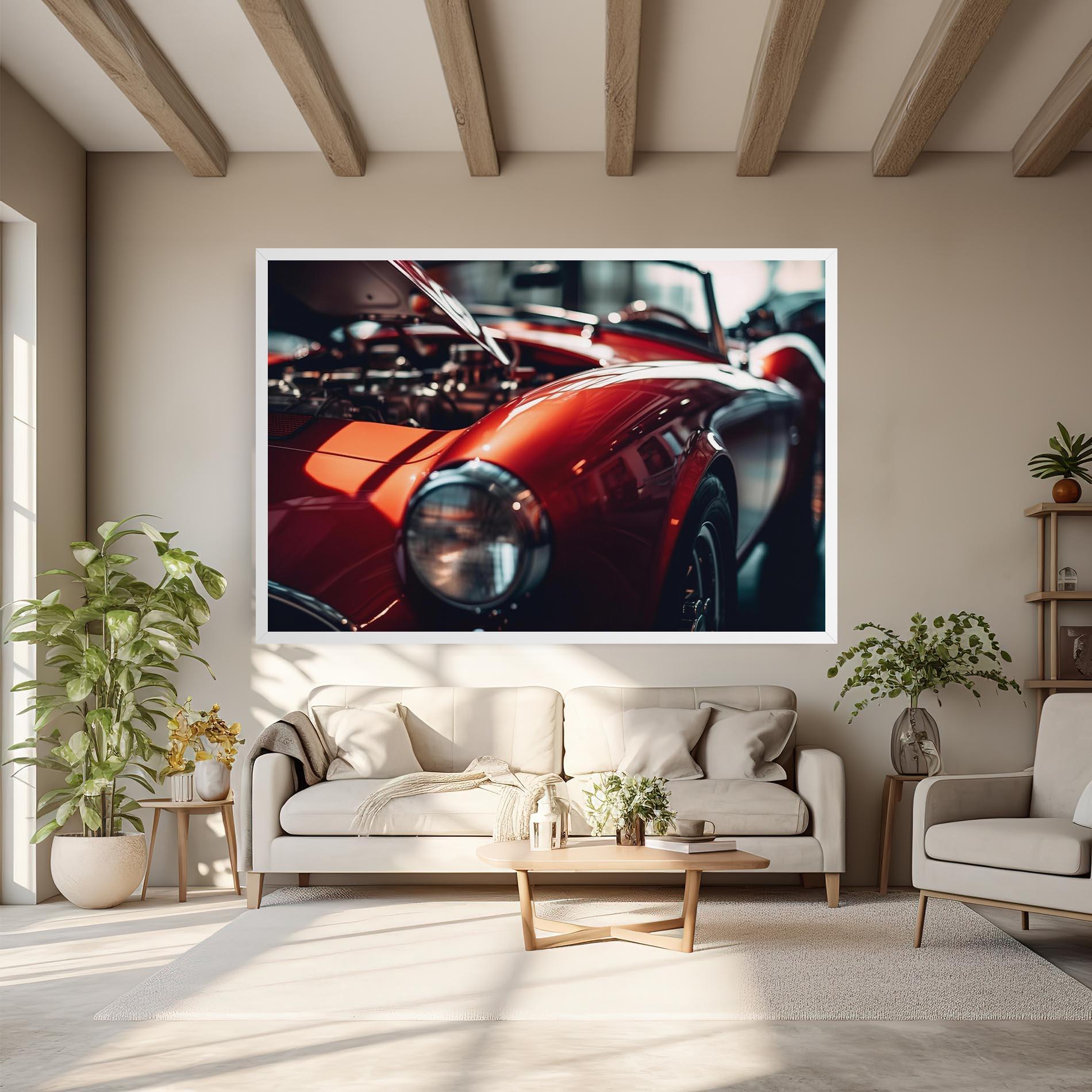 Tablou Canvas Old Vintage Red Car mockup 6