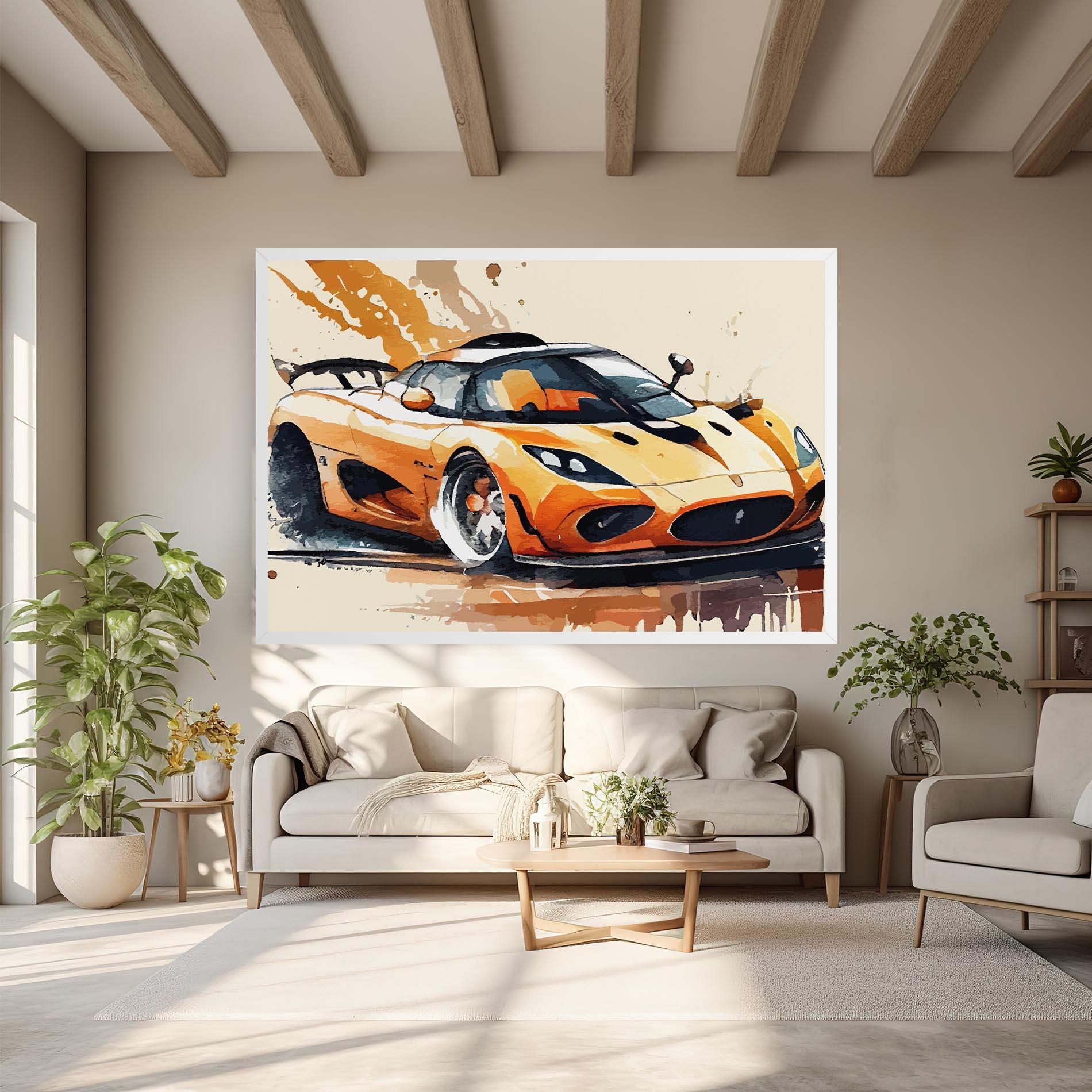 Tablou Canvas Orange Paint Car mockup 6