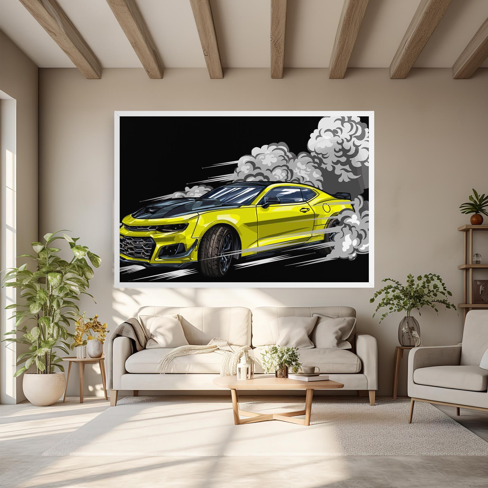 Tablou Canvas Racing Car Smoke mockup 6