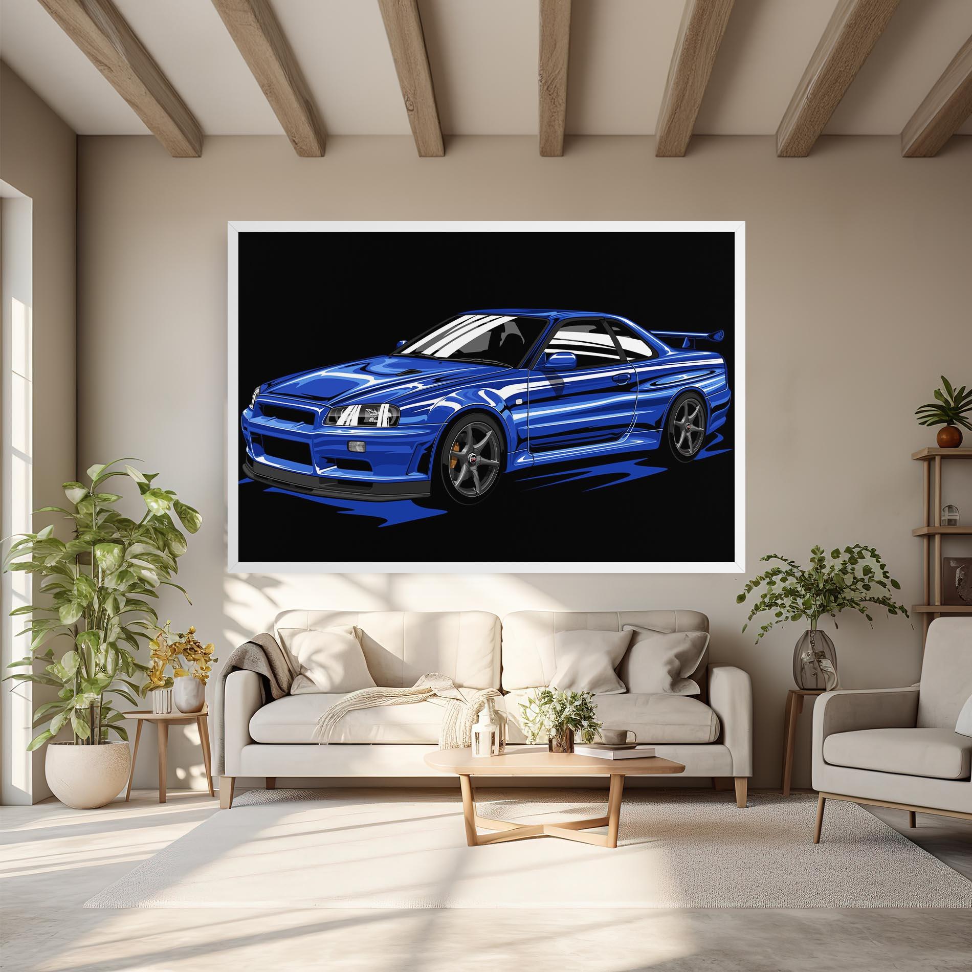 Tablou Canvas Sport Blue Car mockup 6