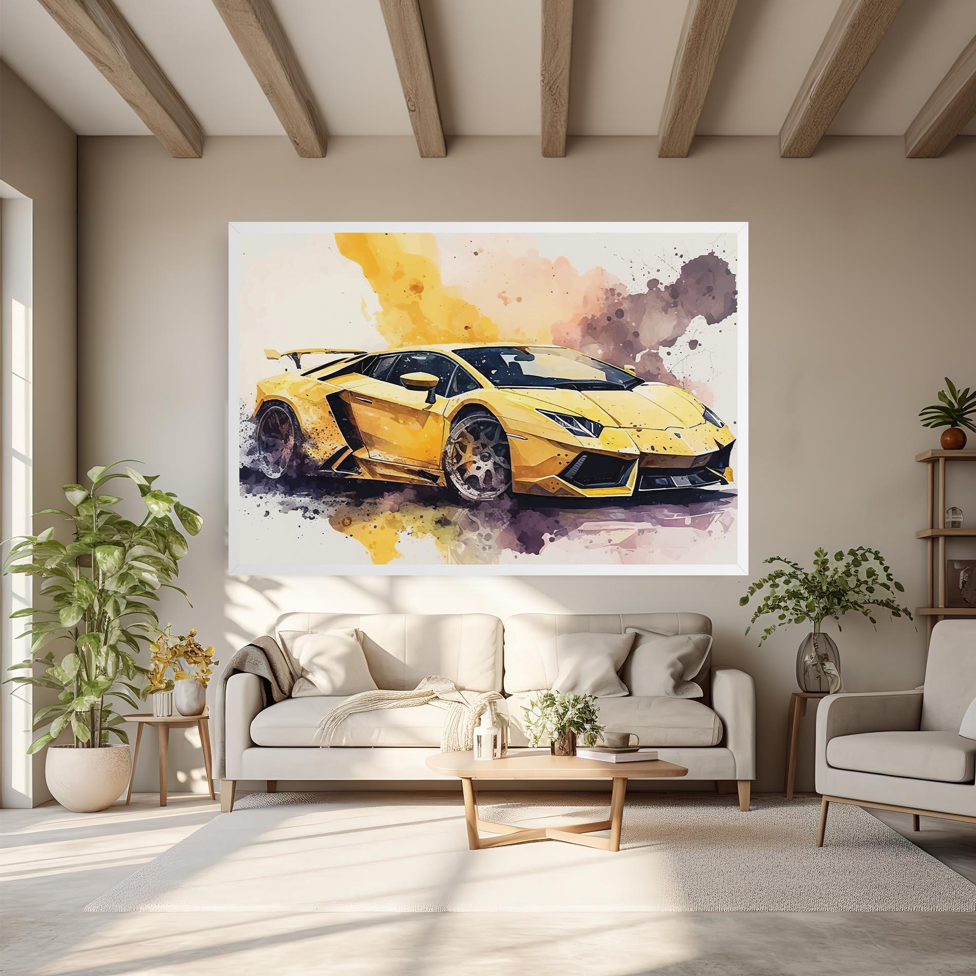 Tablou Canvas Watercolor Sport Car mockup 6
