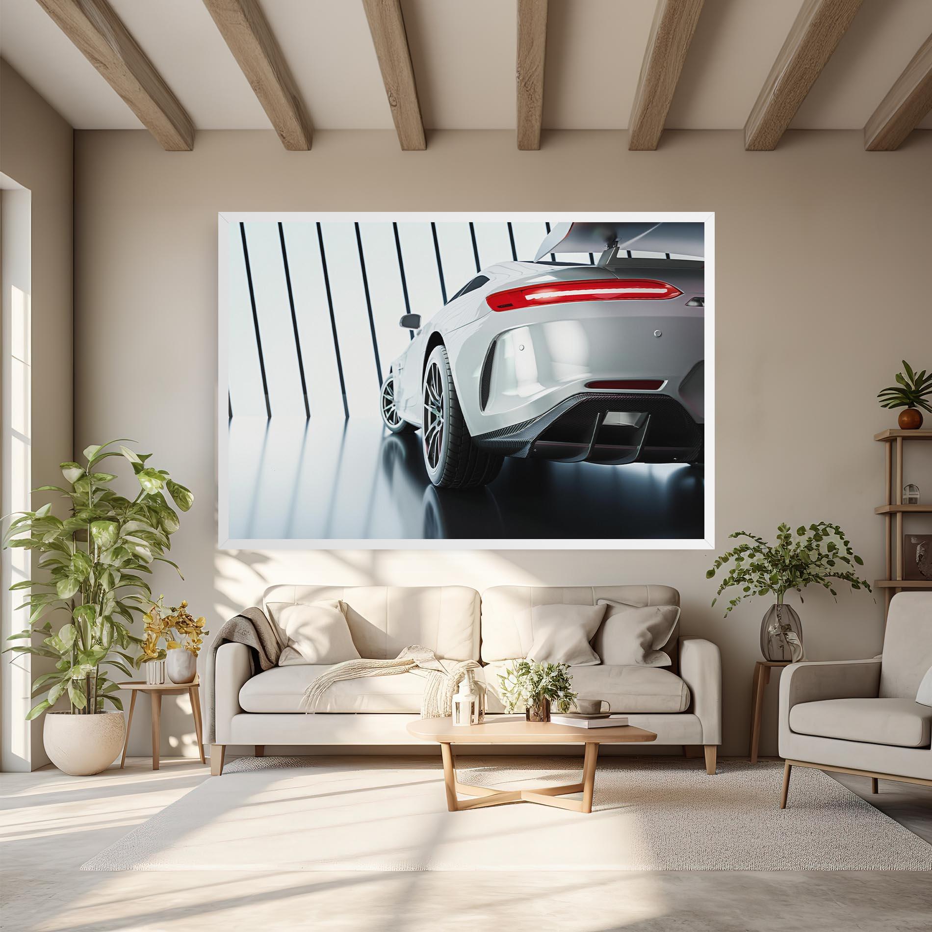 Tablou Canvas White Mercedes Amg mockup 6