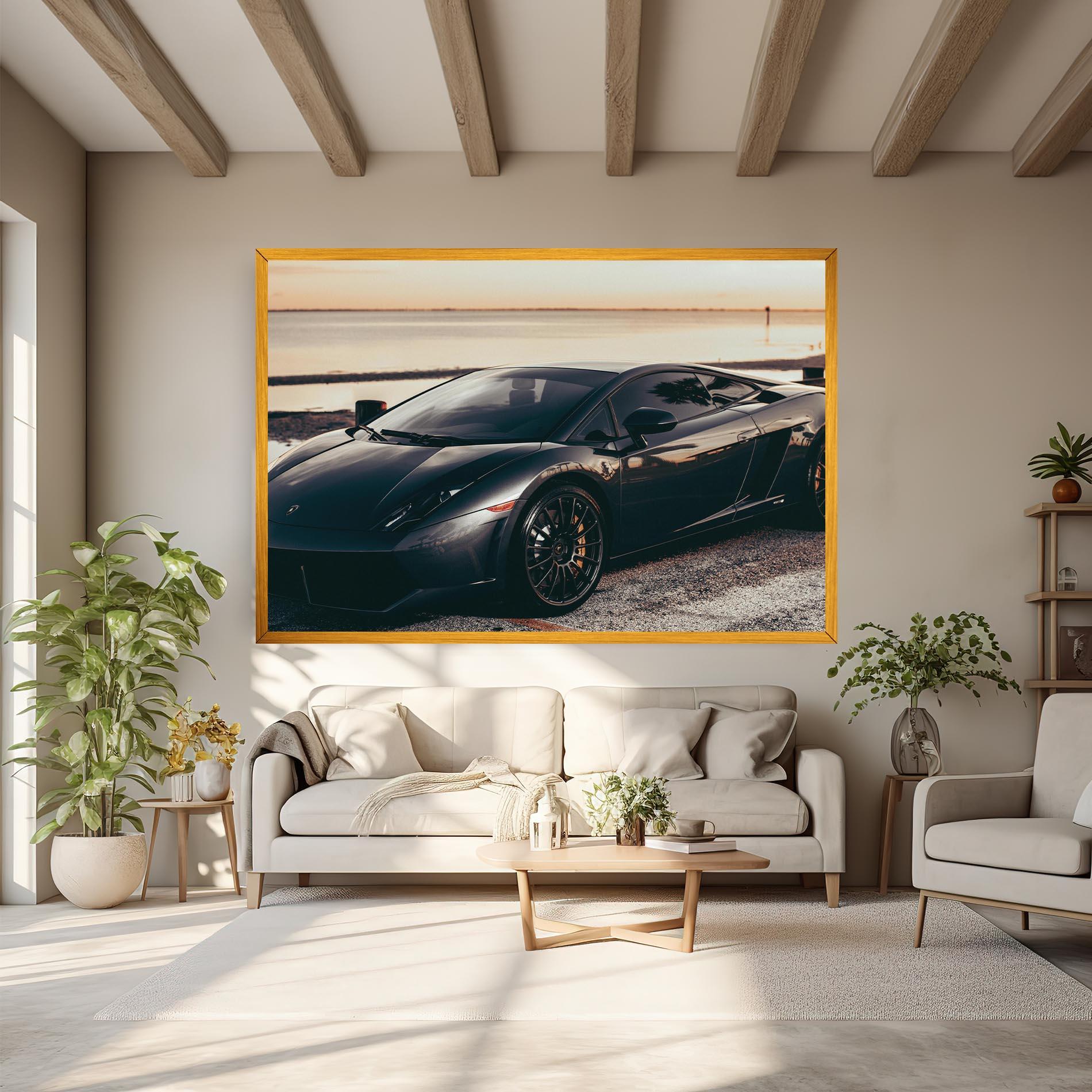 Tablou Canvas Black Lambo Sea mockup 6