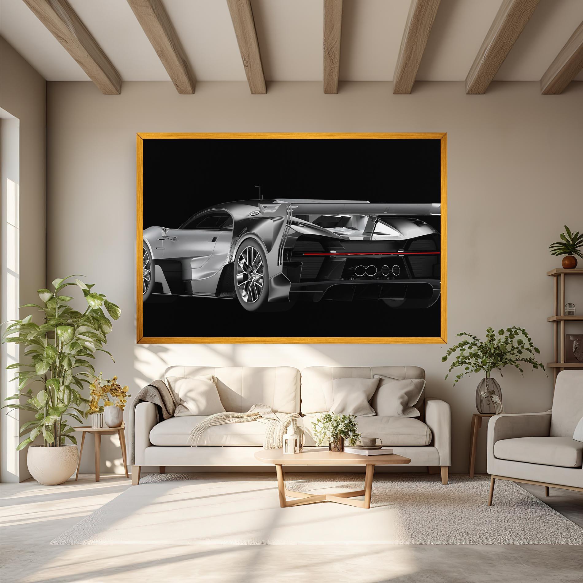 Tablou Canvas Black Rear Hypercar mockup 6