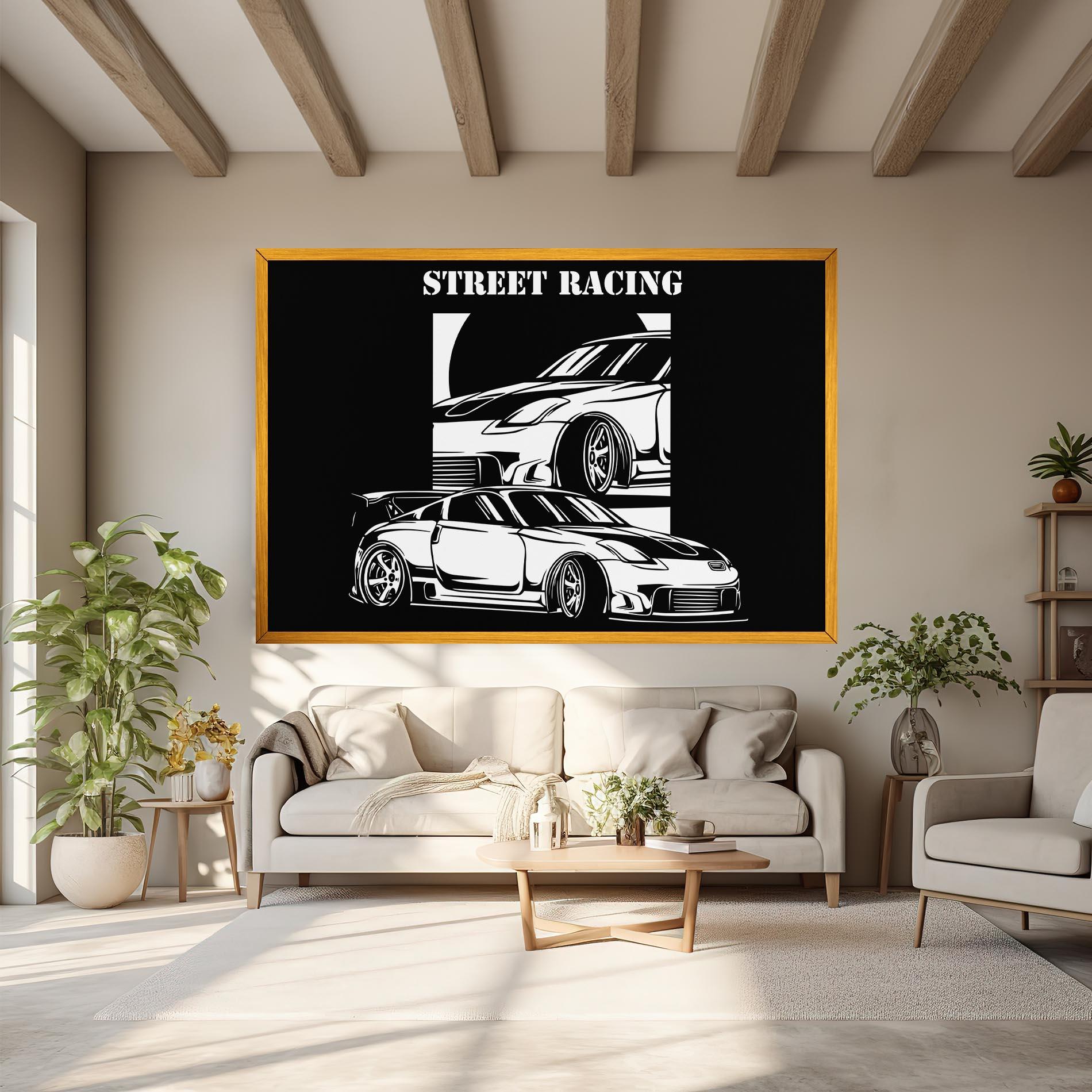 Tablou Canvas Car Street Racing mockup 6