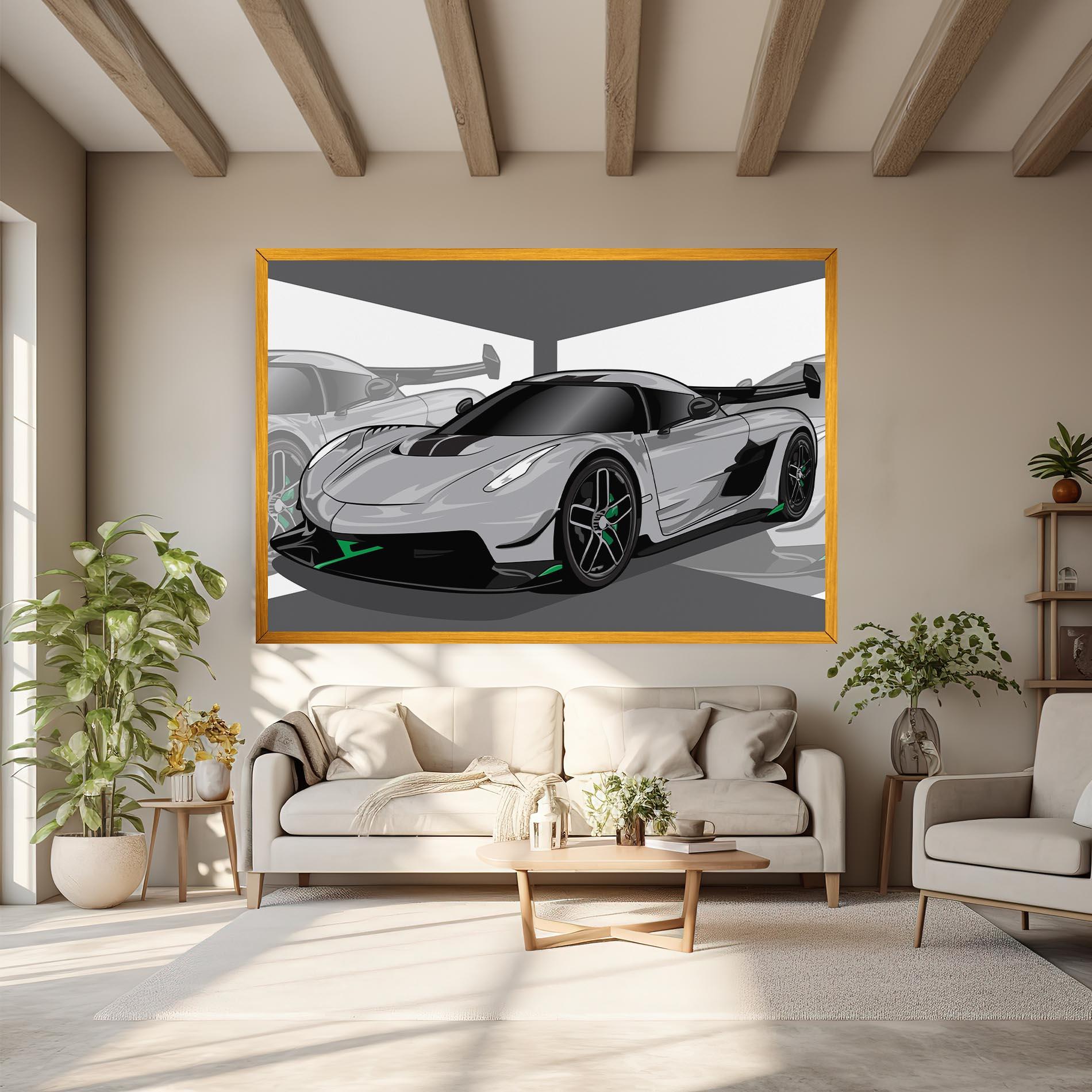 Tablou Canvas Grey Sport Car mockup 6