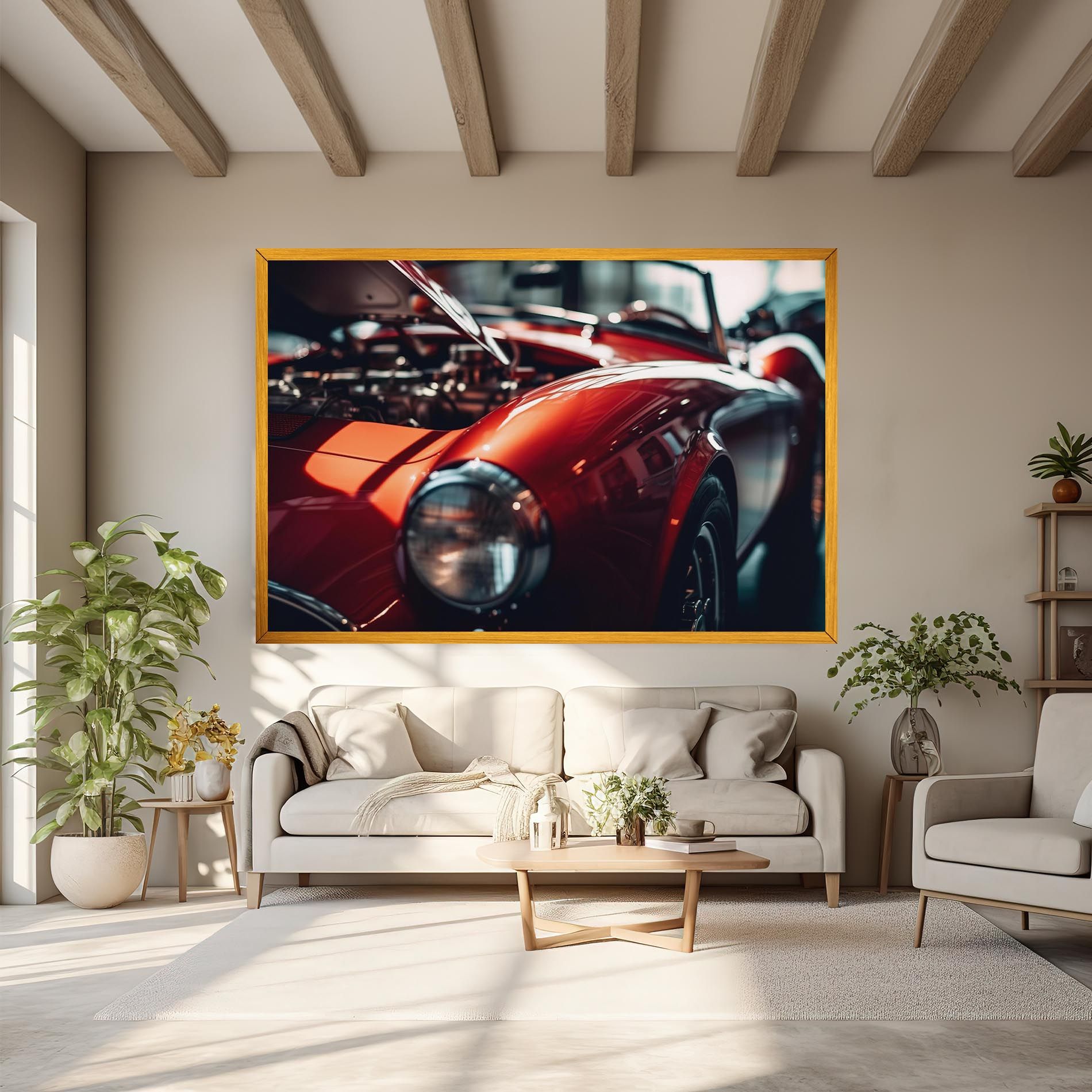 Old Vintage Red Car mockup 6