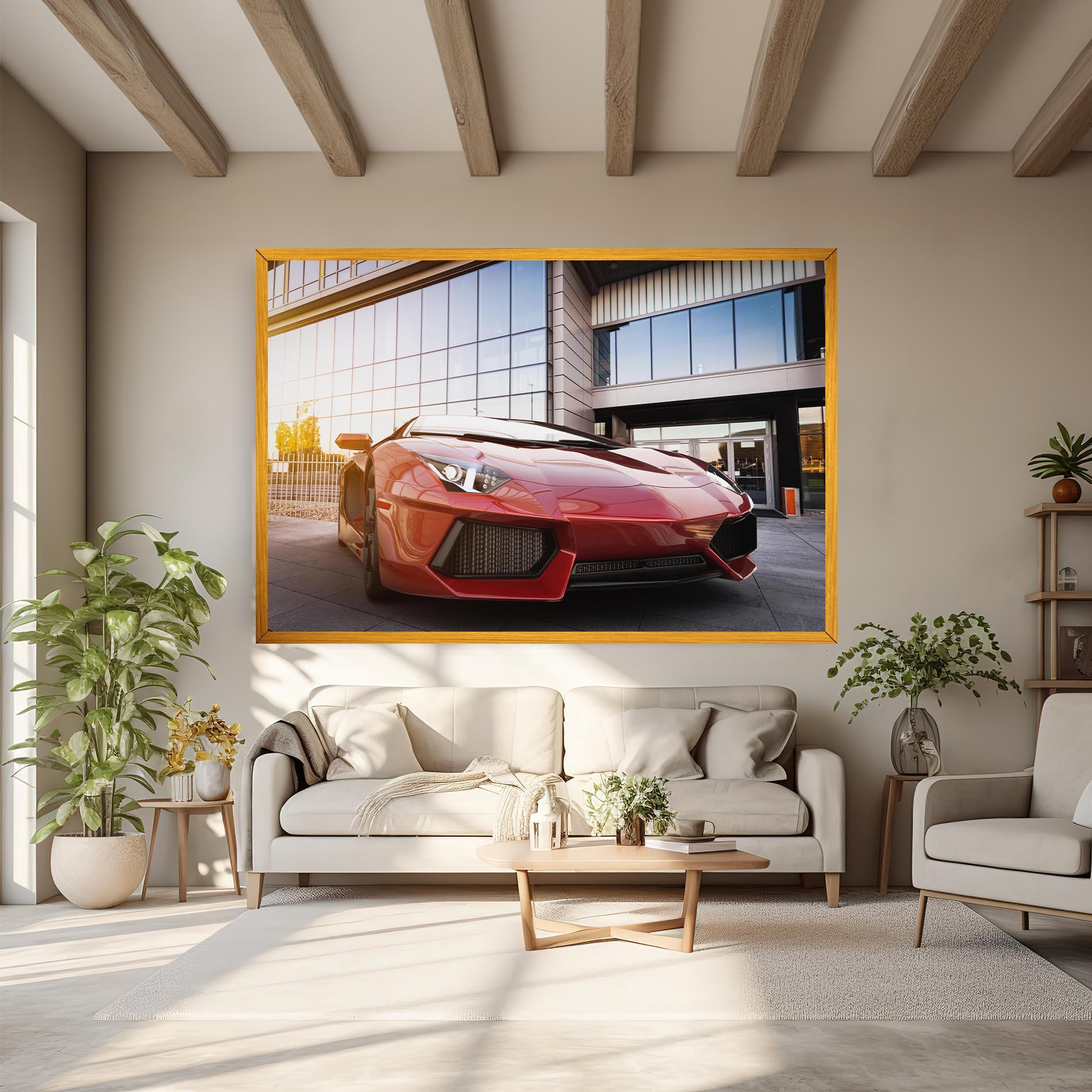 Tablou Canvas Red Lambo Outside mockup 6