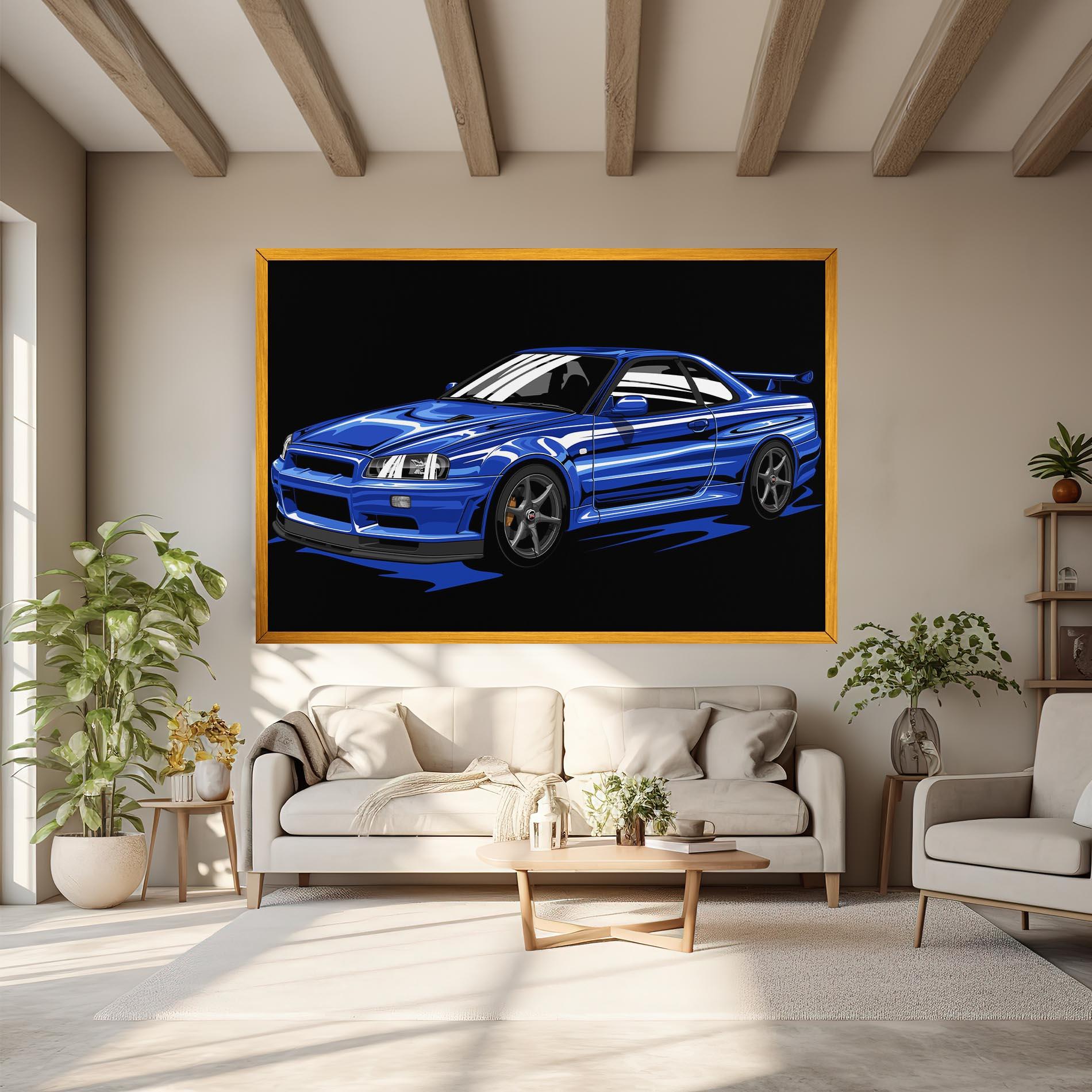 Tablou Canvas Sport Blue Car mockup 6