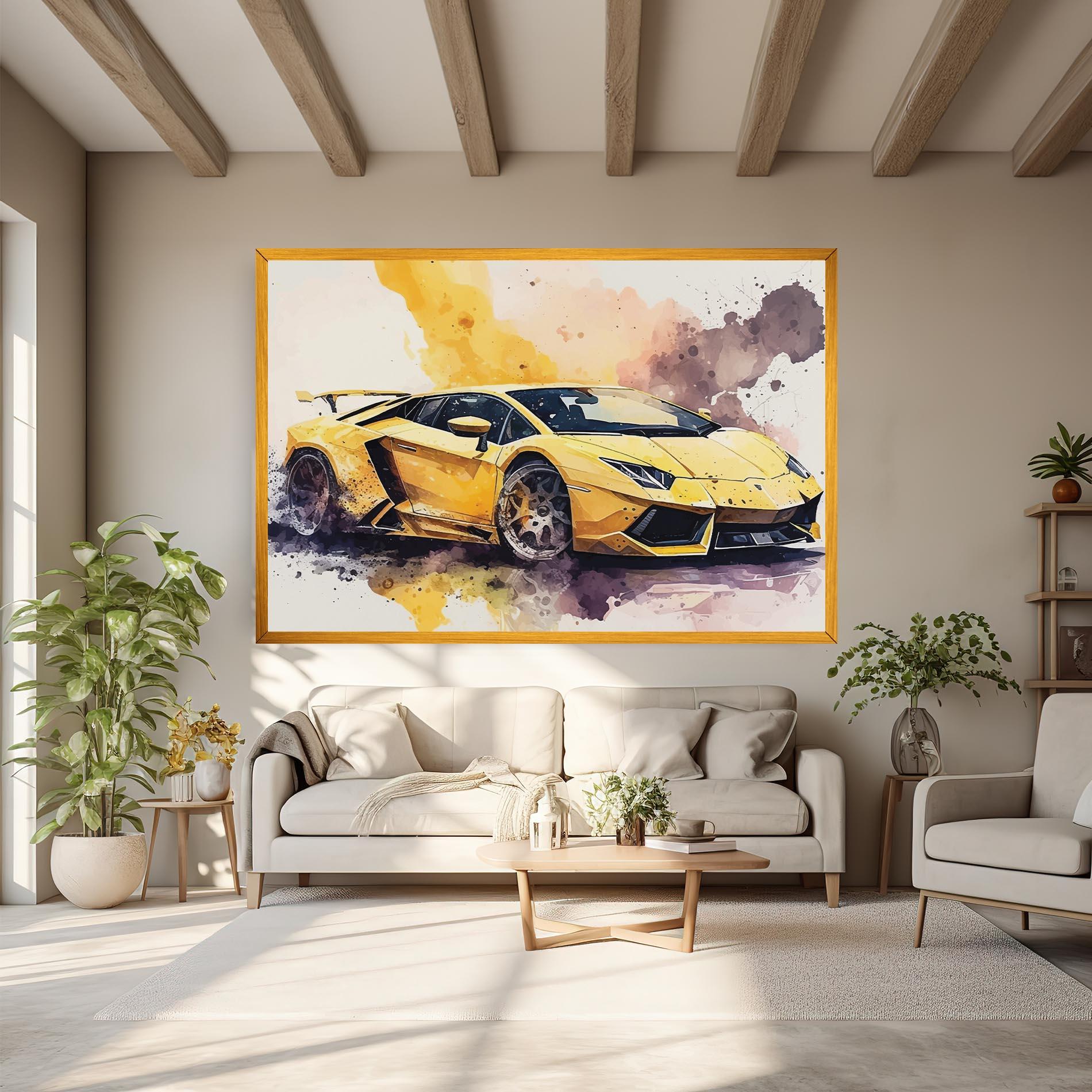 Tablou Canvas Watercolor Sport Car mockup 6