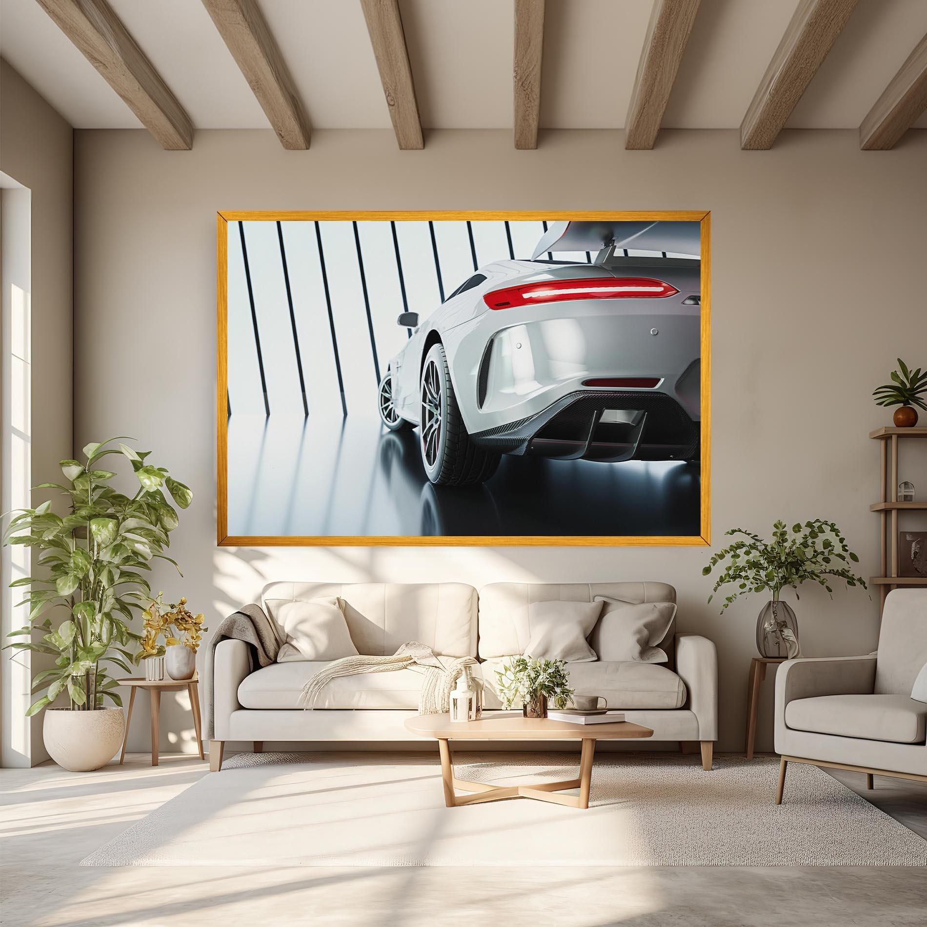 Tablou Canvas White Mercedes Amg mockup 6