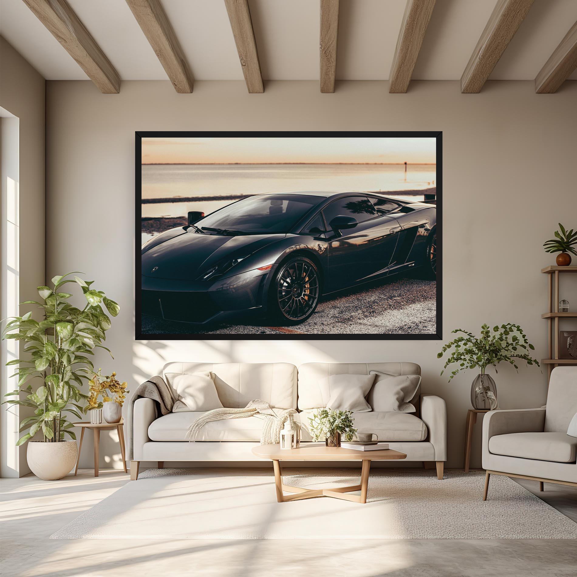 Tablou Canvas Black Lambo Sea mockup 6