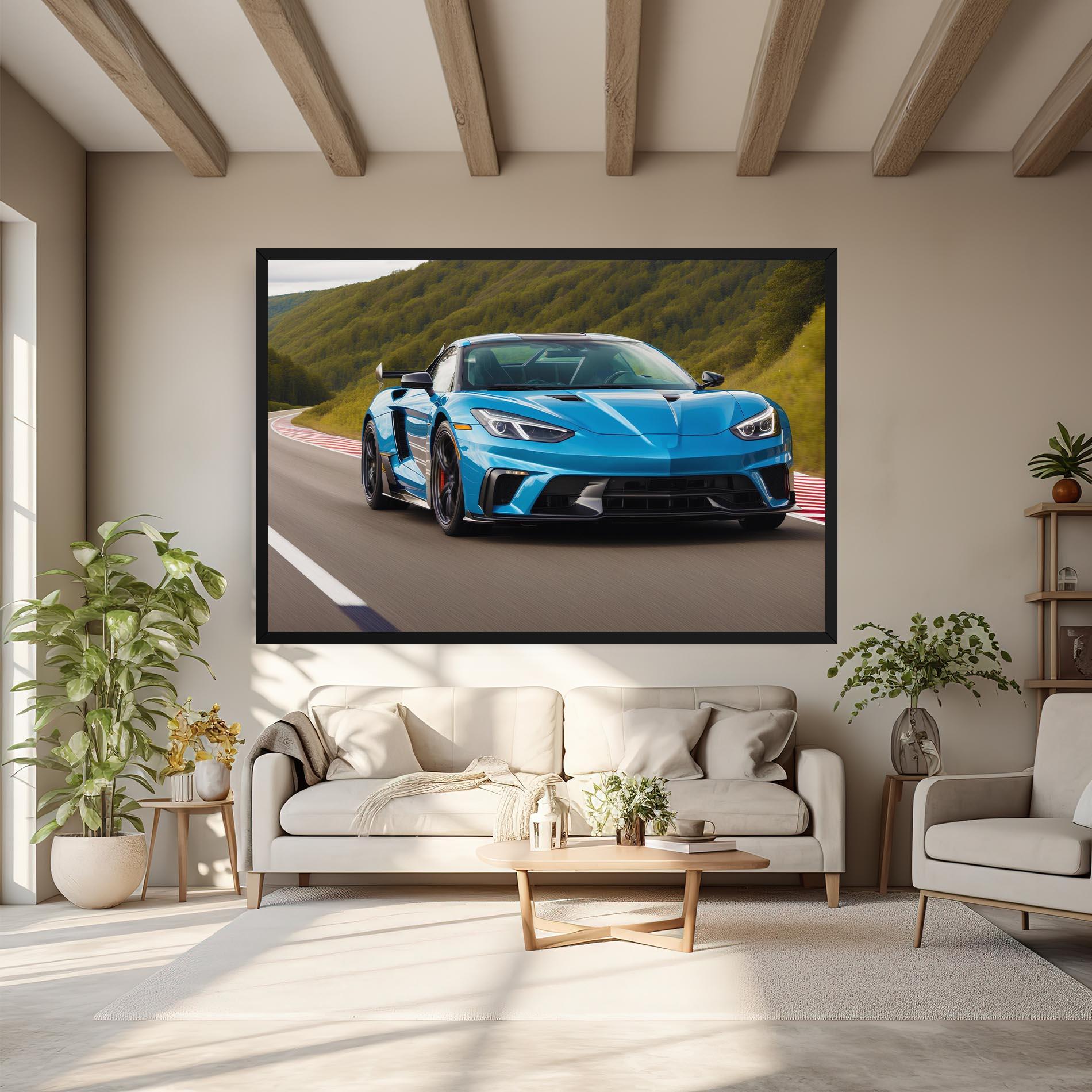 Tablou Canvas Blue Sport Car mockup 6