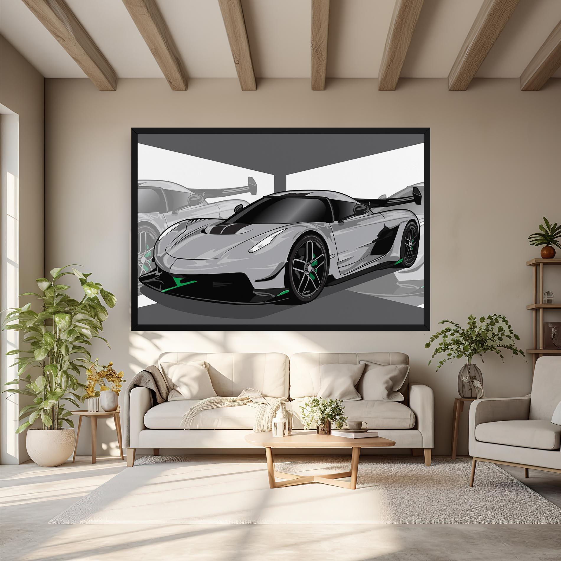 Tablou Canvas Grey Sport Car mockup 6