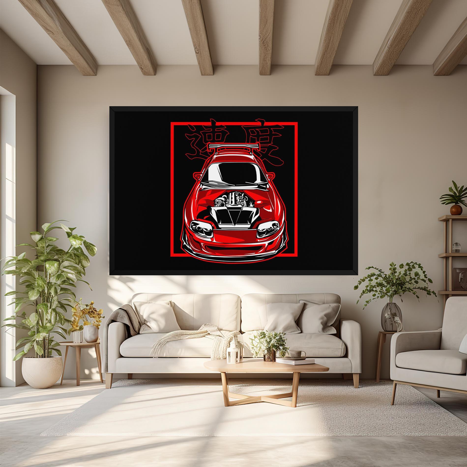 Tablou Canvas Japanese Red Car mockup 6