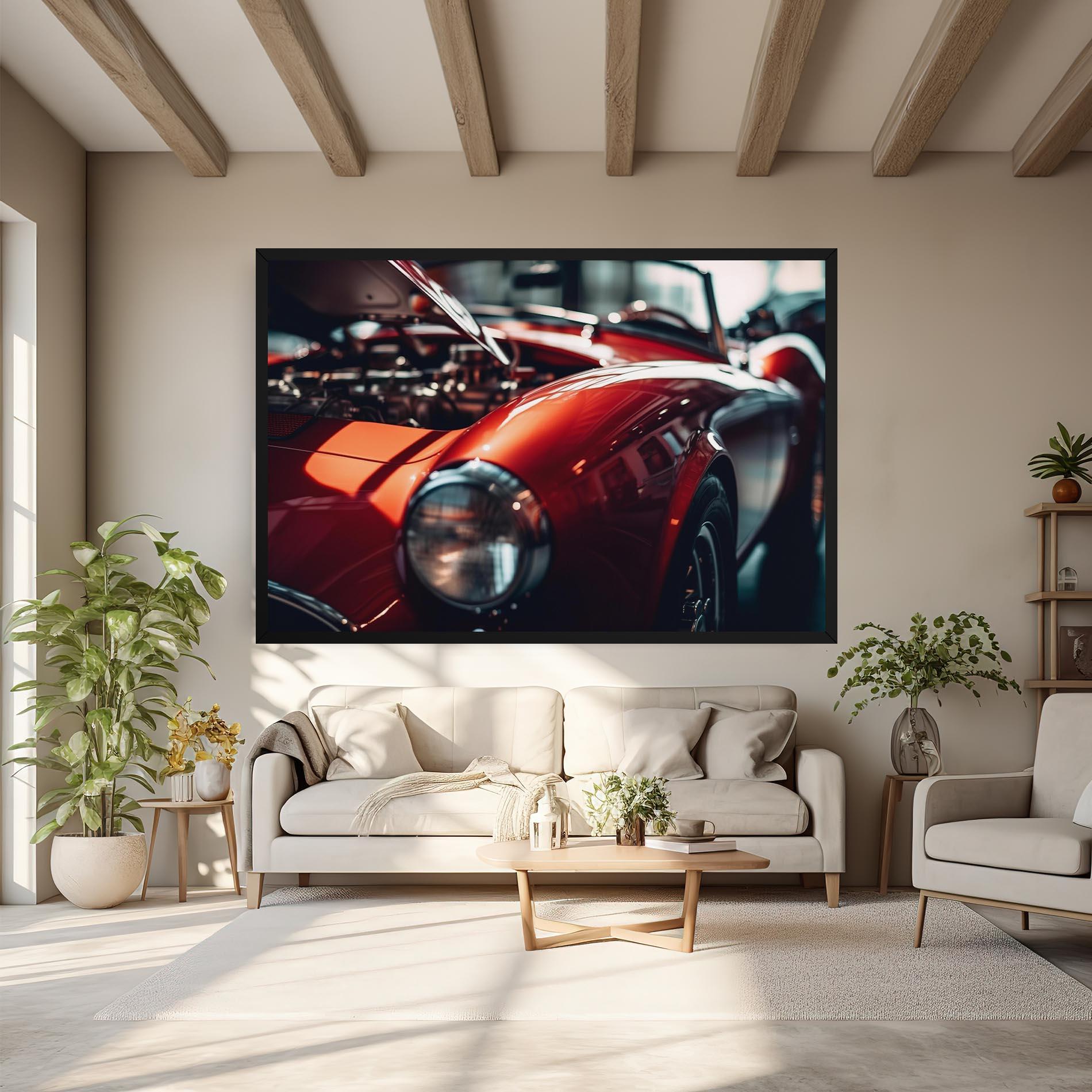 Tablou Canvas Old Vintage Red Car mockup 6