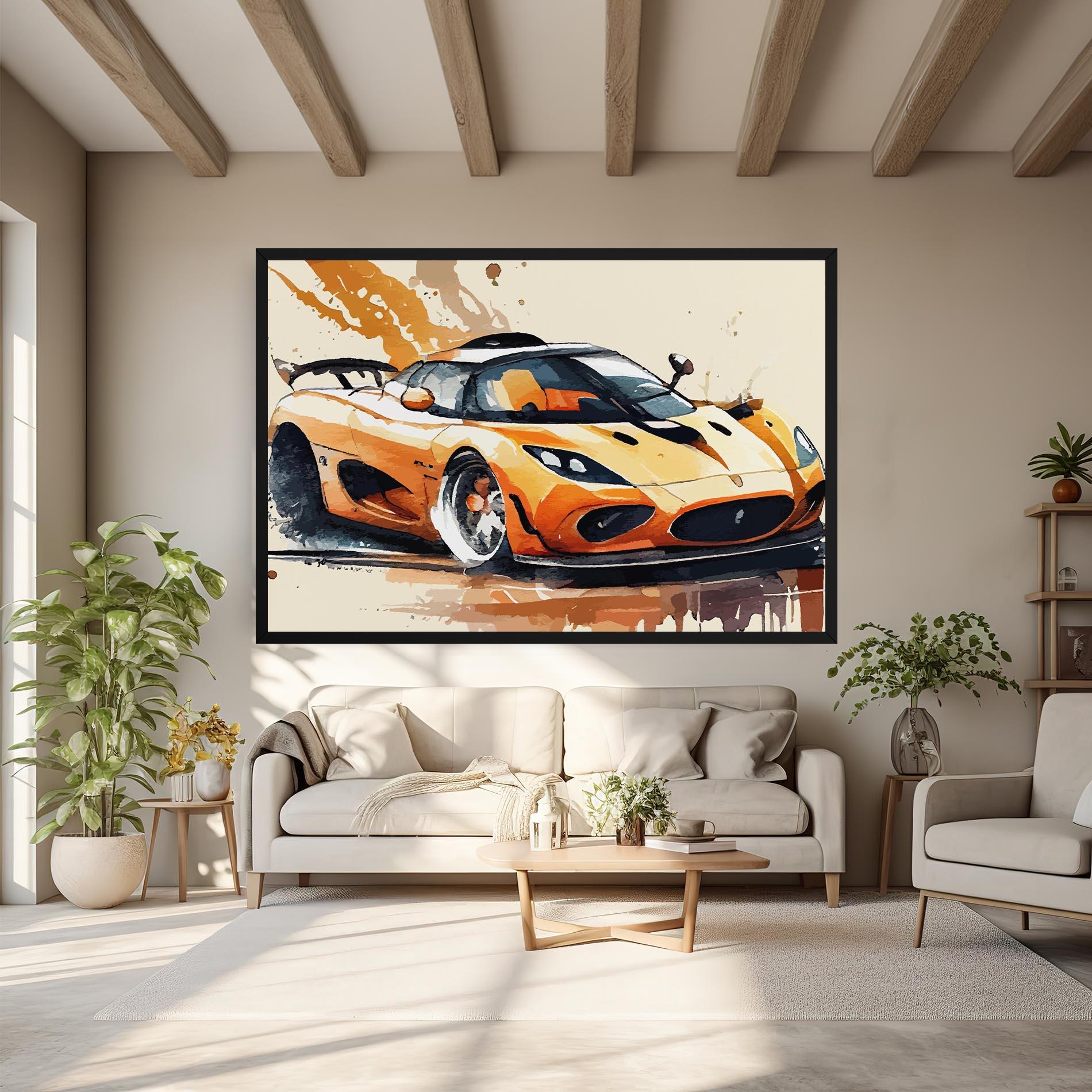Tablou Canvas Orange Paint Car mockup 6