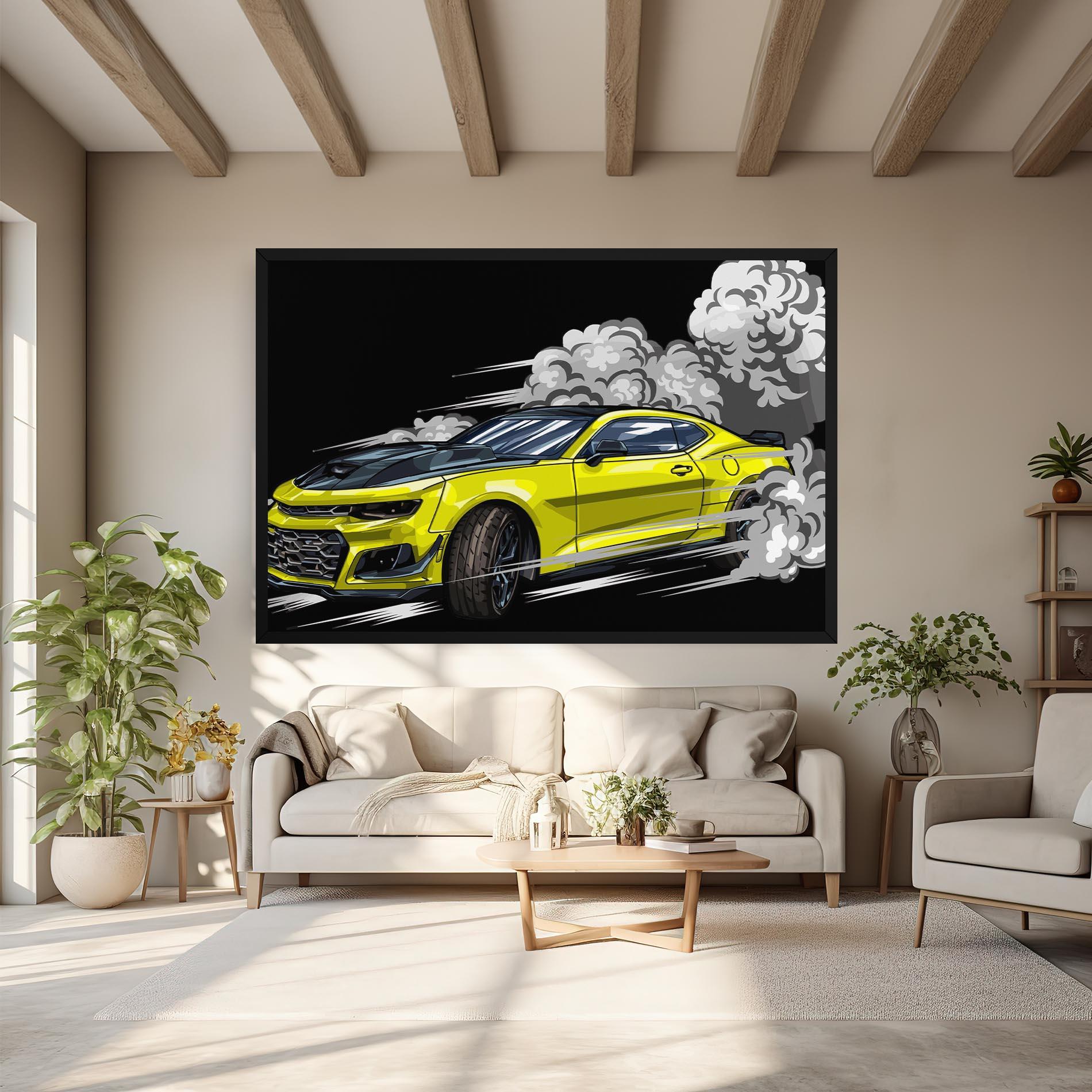 Tablou Canvas Racing Car Smoke mockup 6