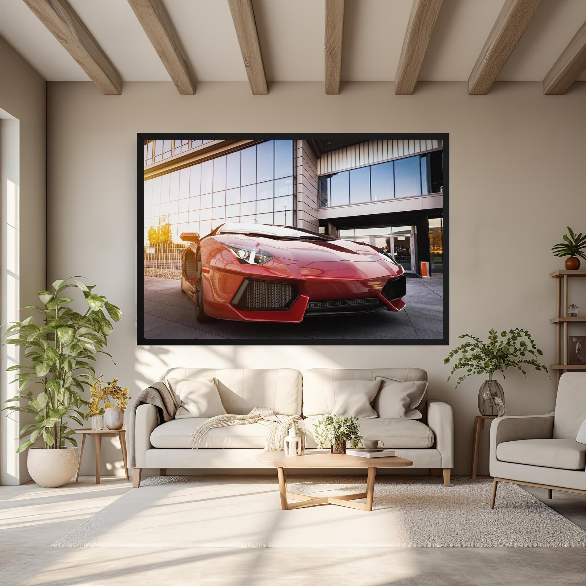 Tablou Canvas Red Lambo Outside mockup 6