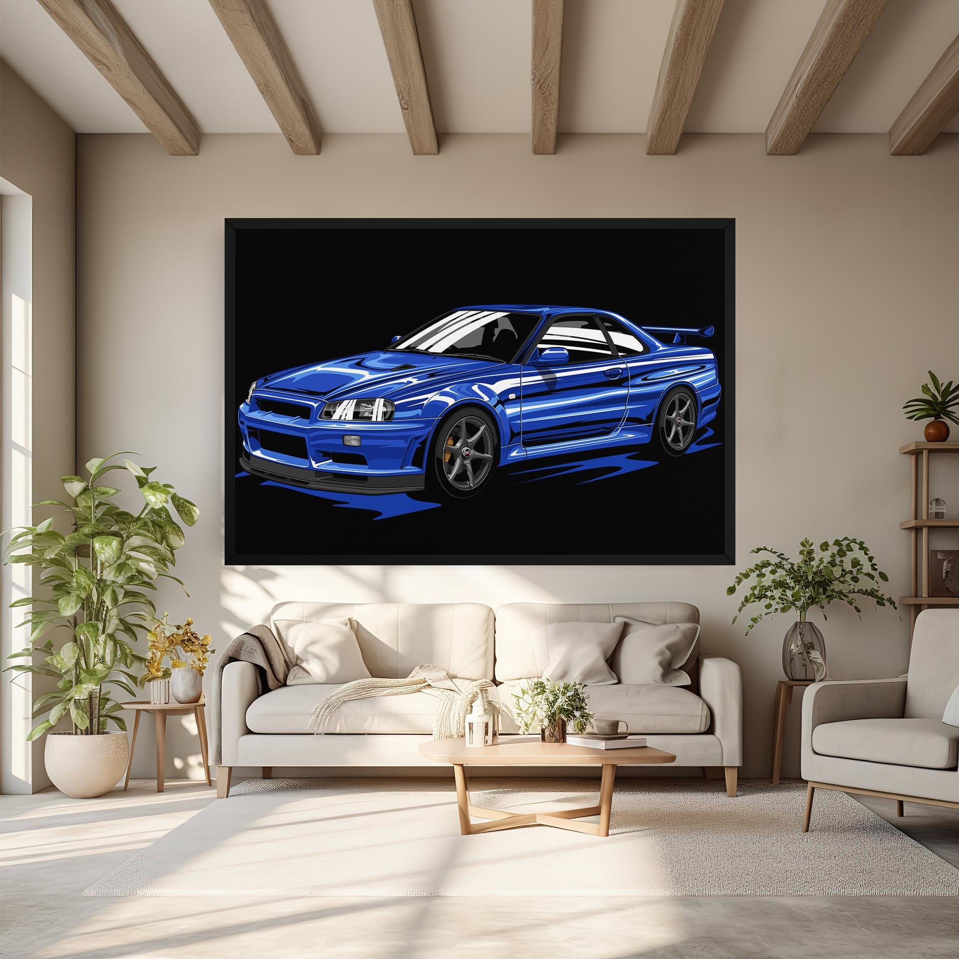 Tablou Canvas Sport Blue Car mockup 6