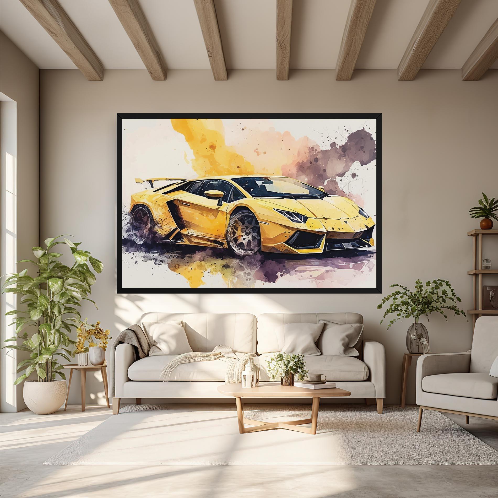 Tablou Canvas Watercolor Sport Car mockup 6