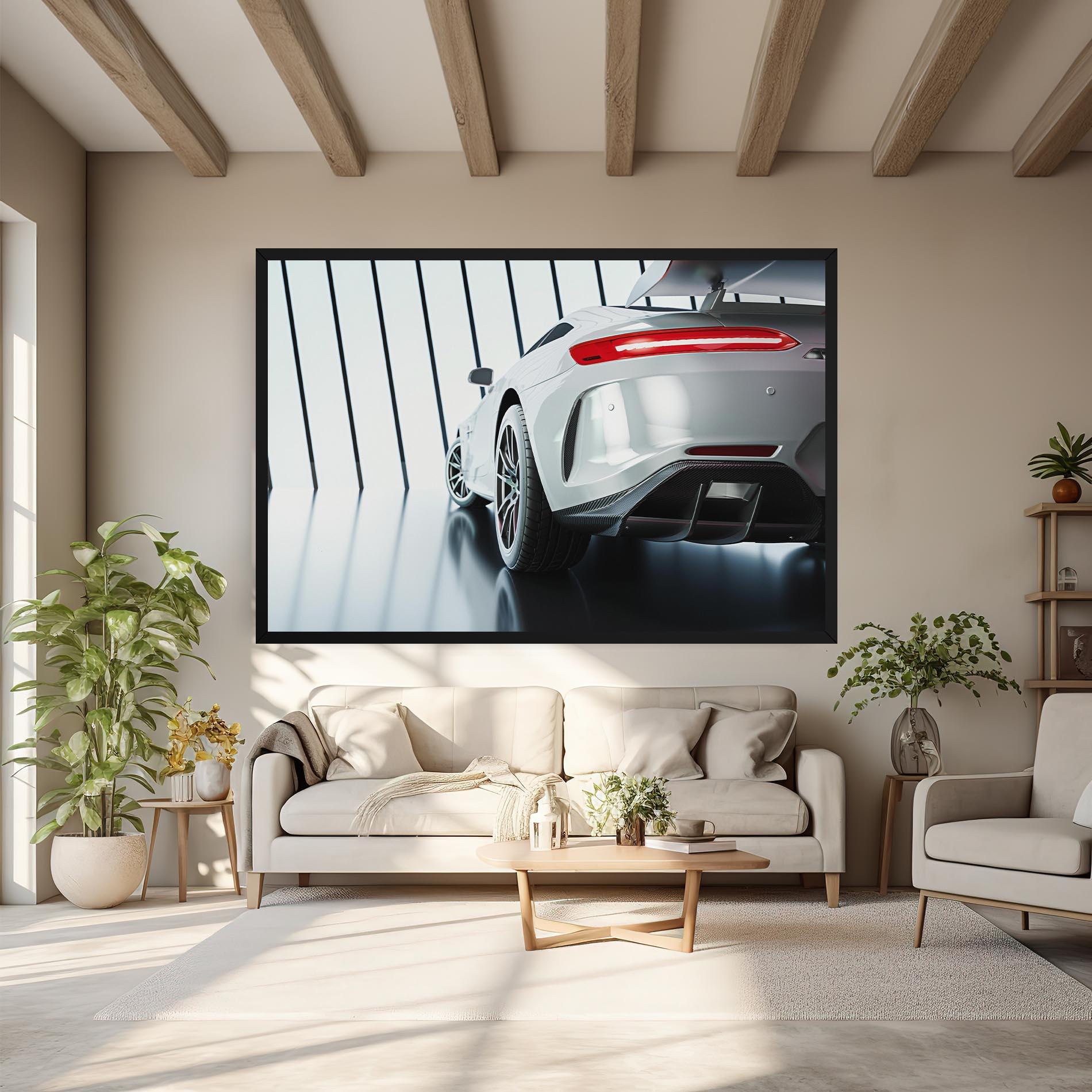 Tablou Canvas White Mercedes Amg mockup 6