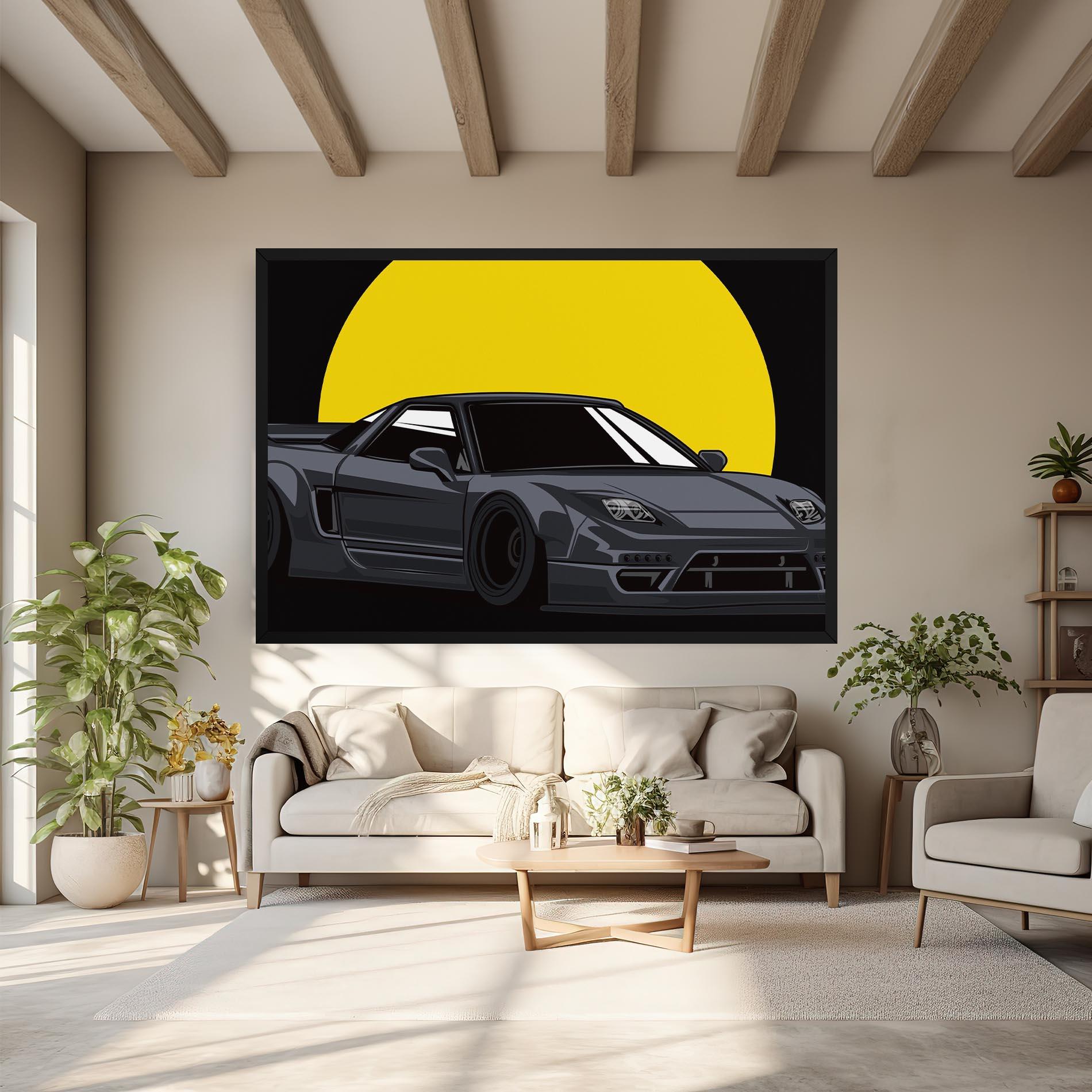 Tablou Canvas Yellow Sun Car mockup 6
