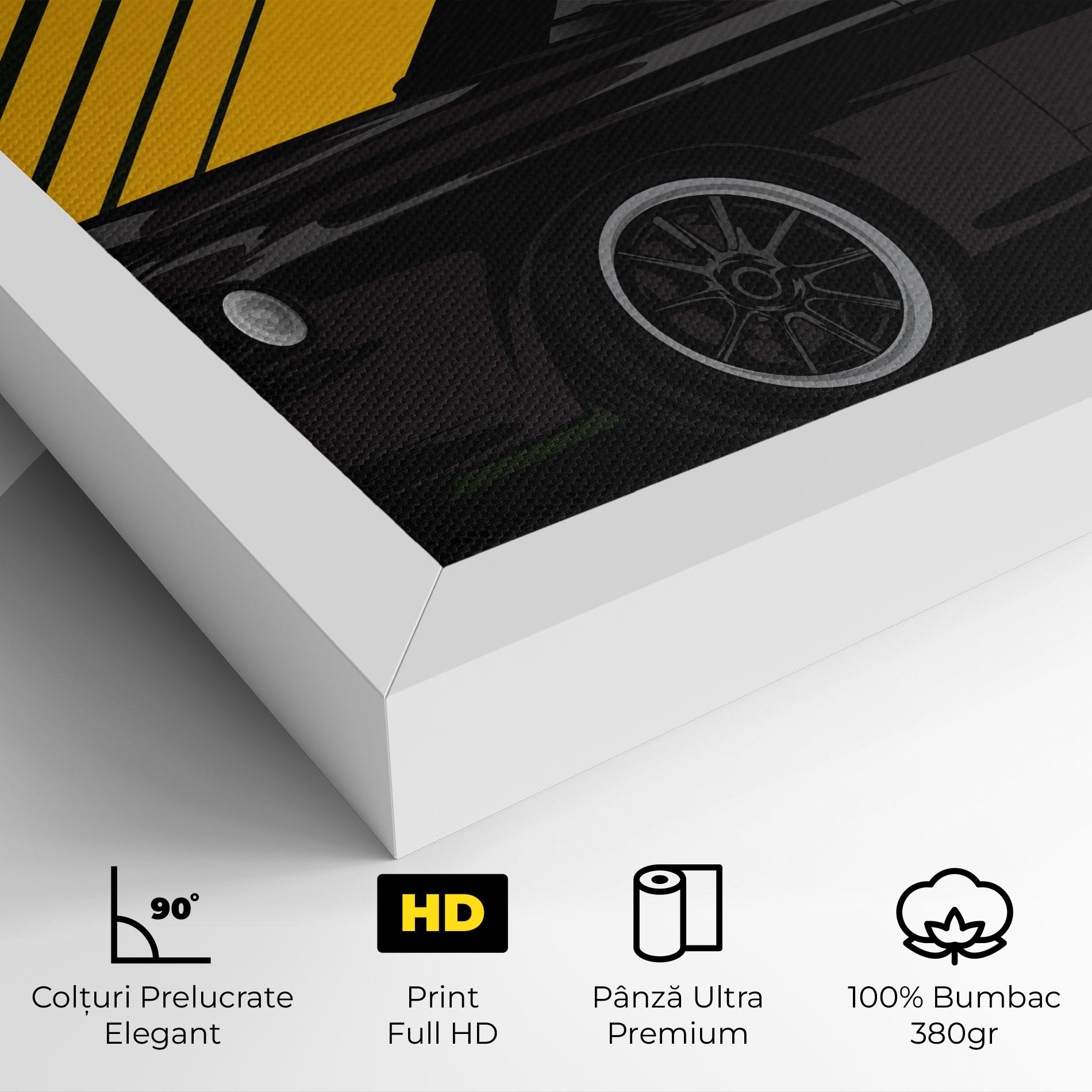 Tablou Canvas Black Car Sun mockup 4