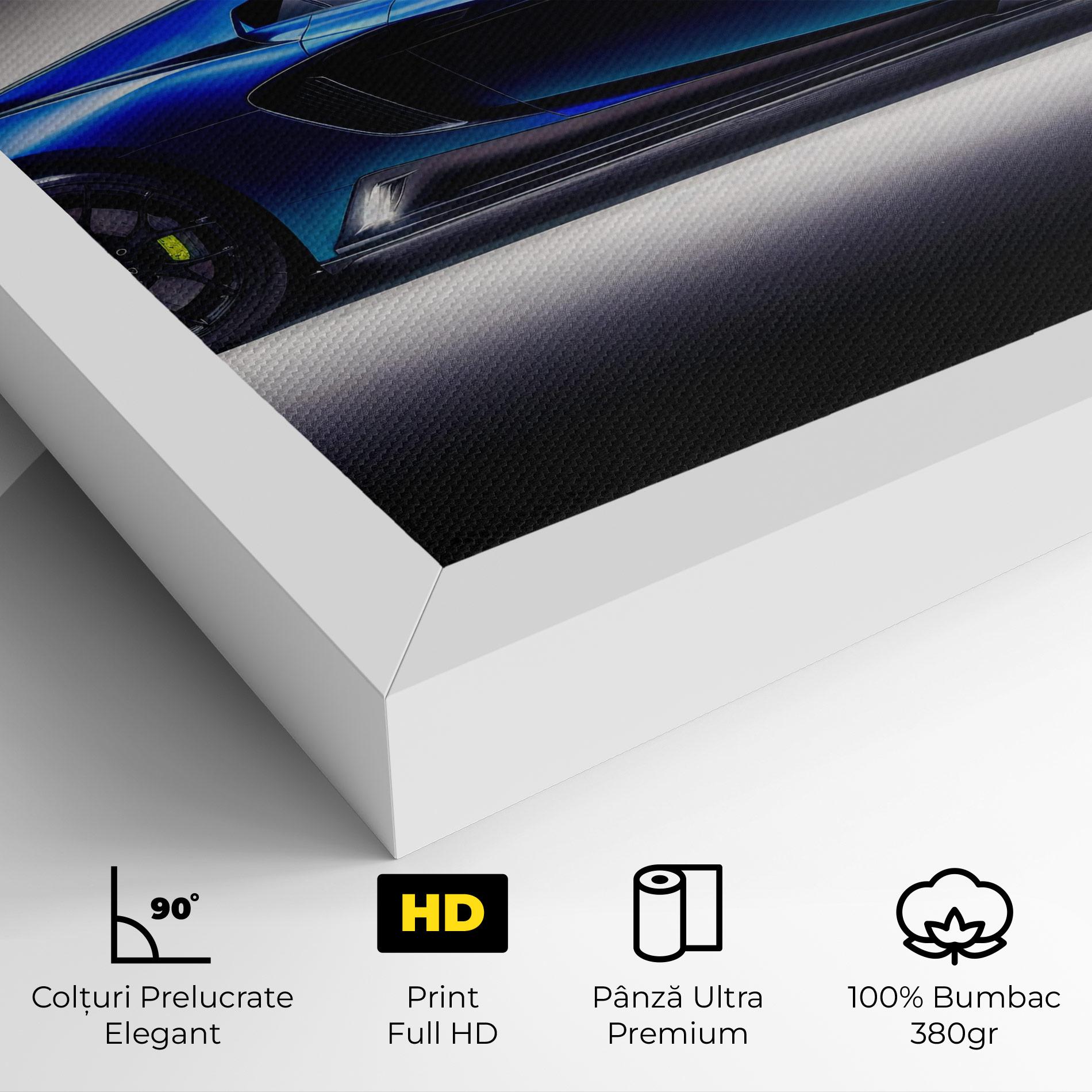 Tablou Canvas Blue Hypercar Side mockup 4