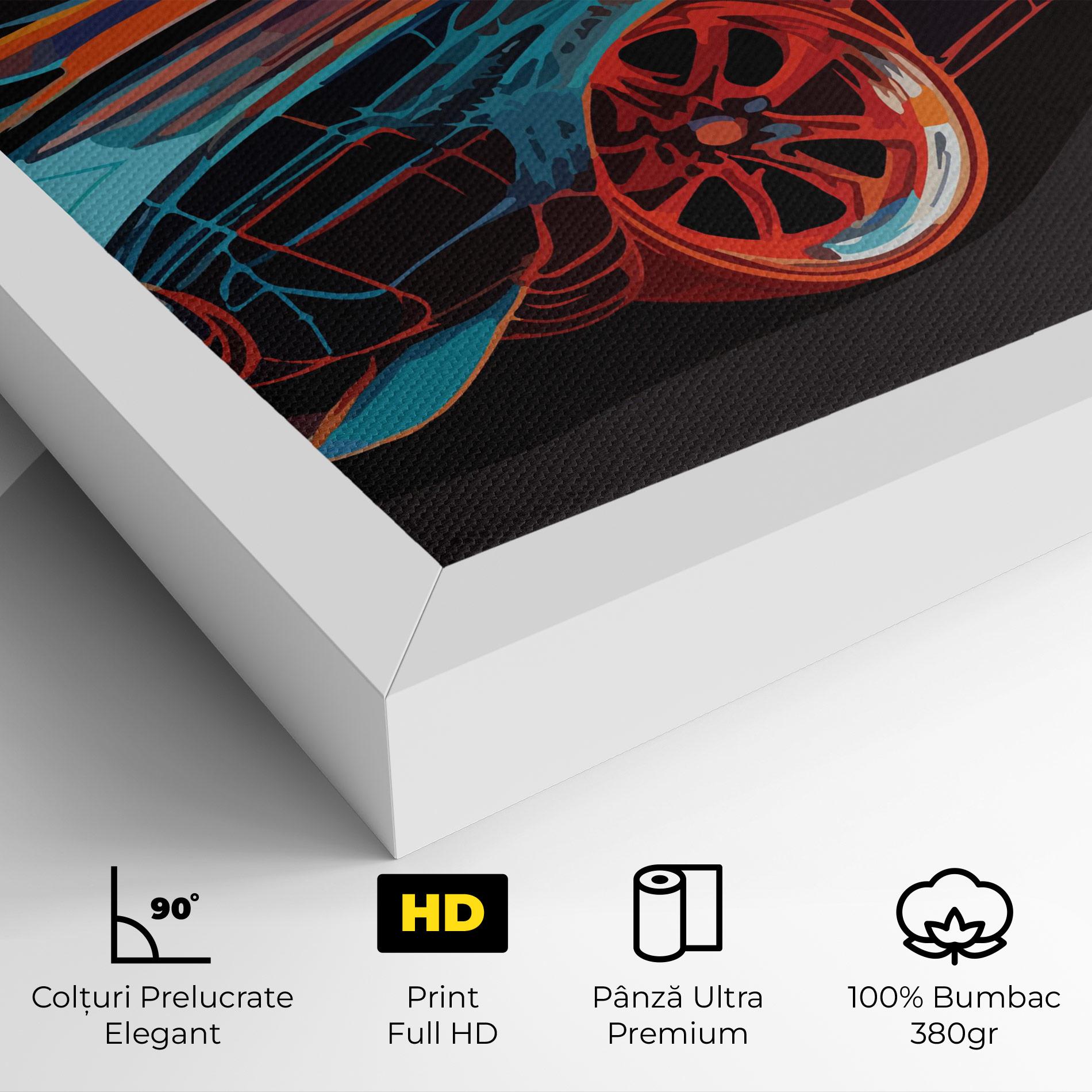 Tablou Canvas Blue Orange Car mockup 4