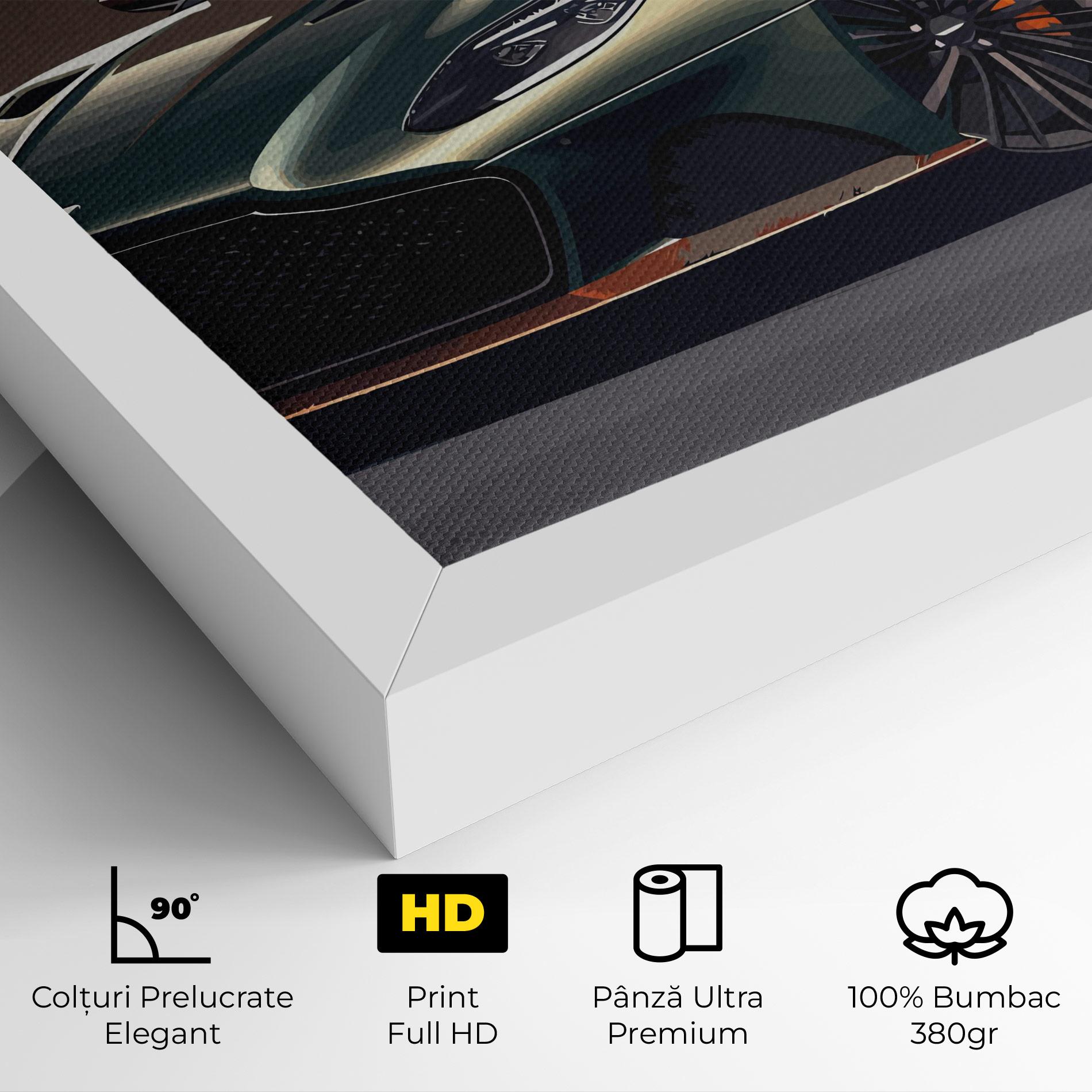 Tablou Canvas Dark Green Car mockup 4