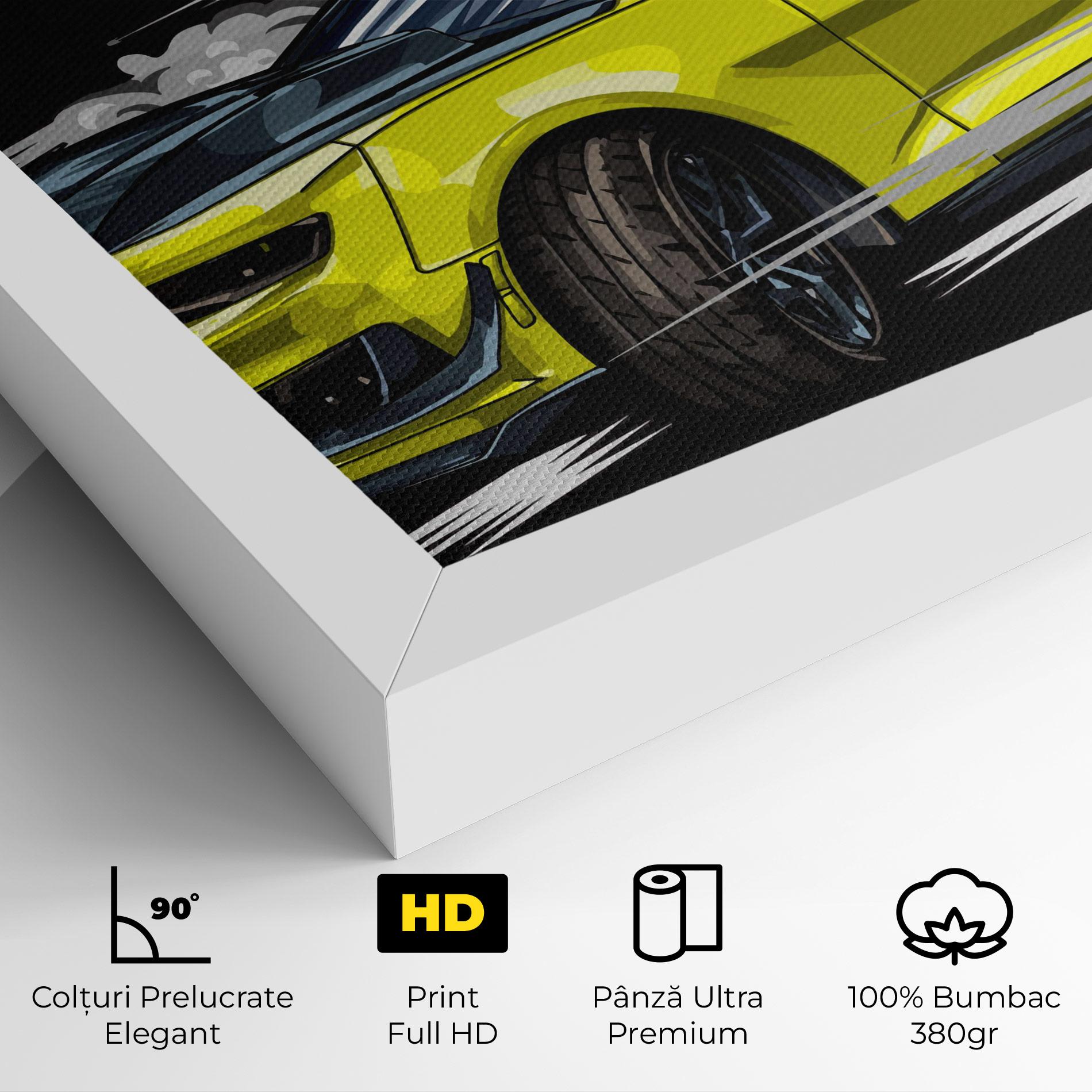 Tablou Canvas Racing Car Smoke mockup 4