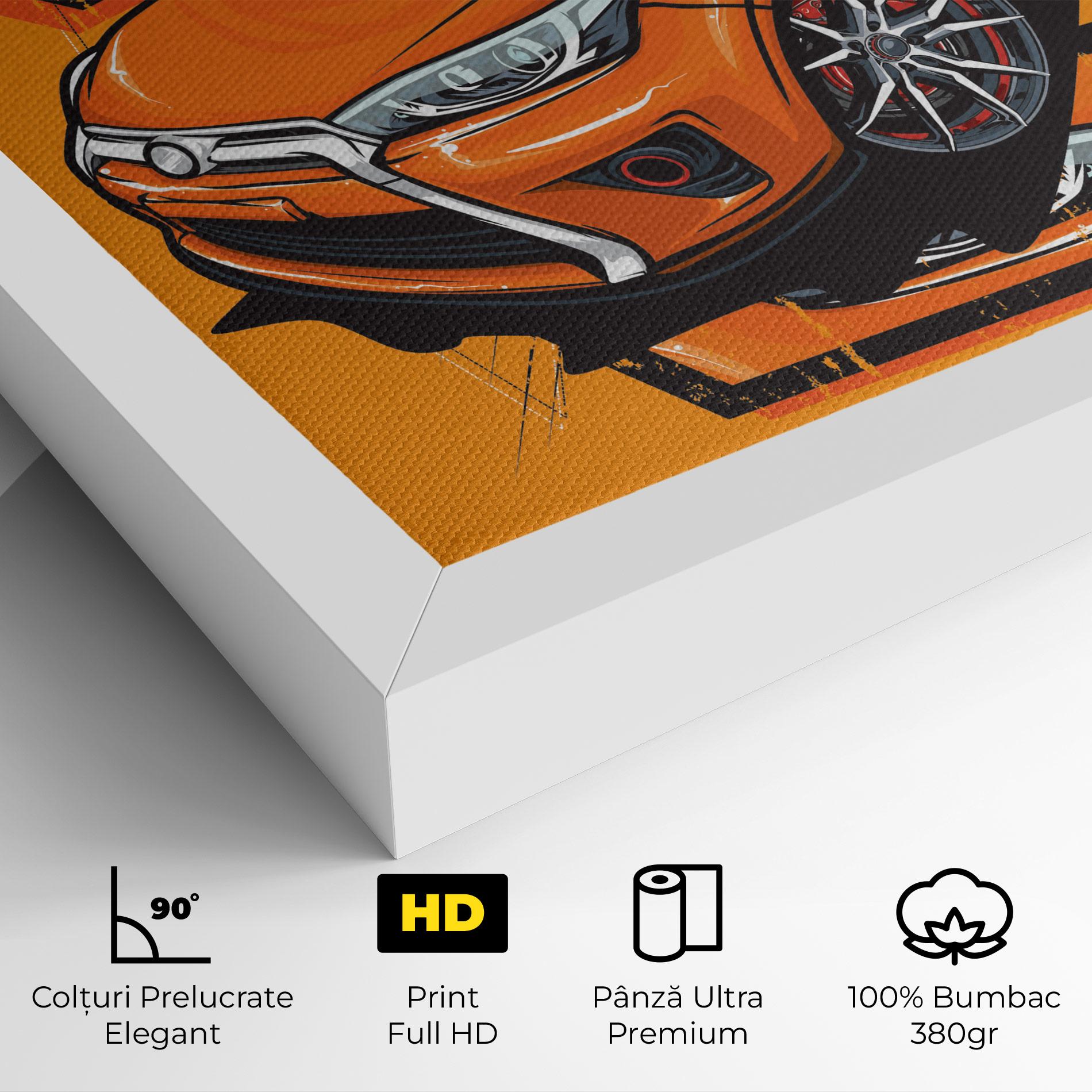Tablou Canvas Racing Orange Car mockup 4