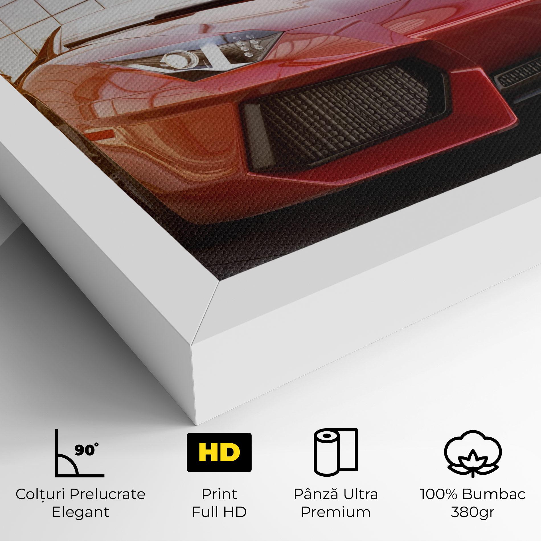 Tablou Canvas Red Lambo Outside mockup 4
