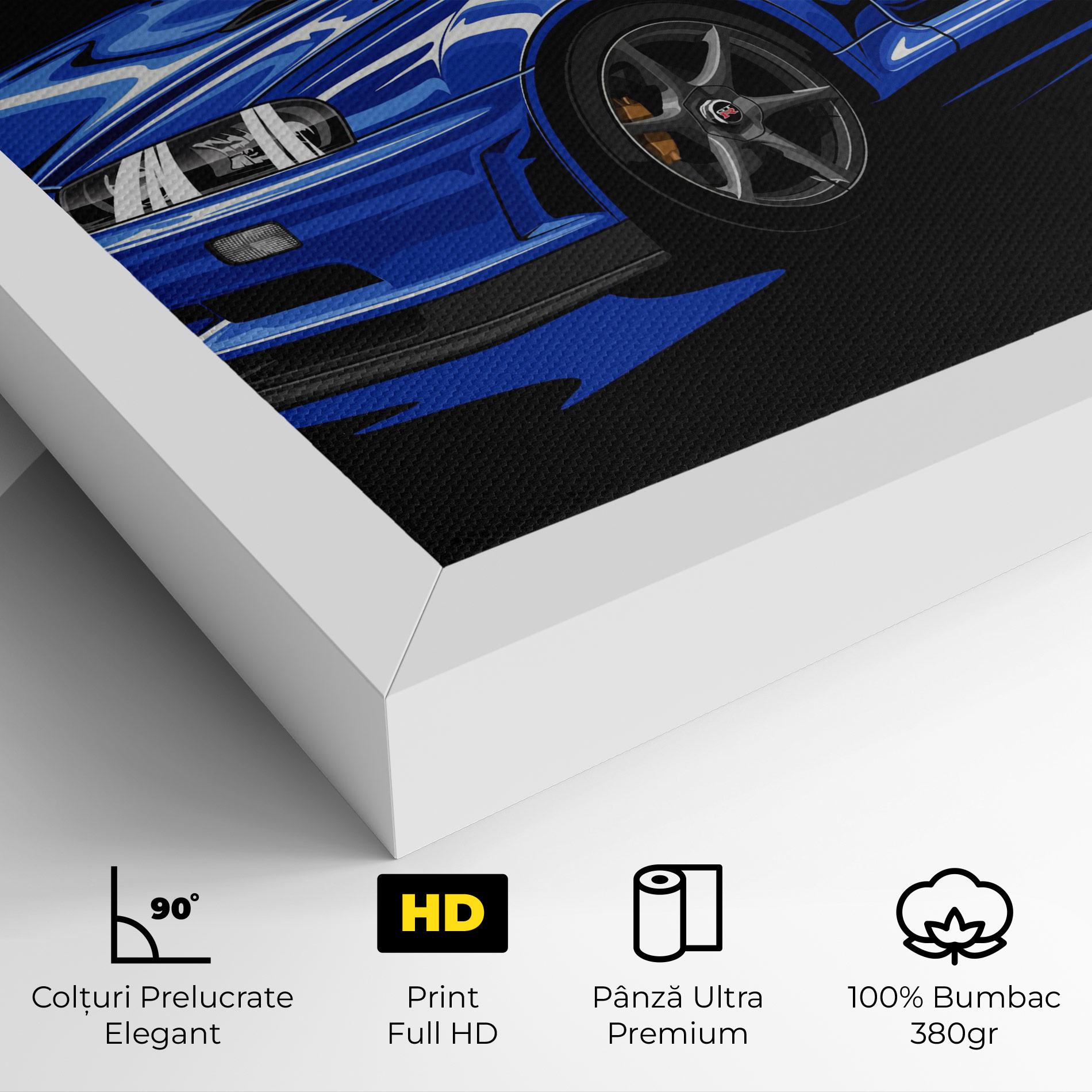 Tablou Canvas Sport Blue Car mockup 4