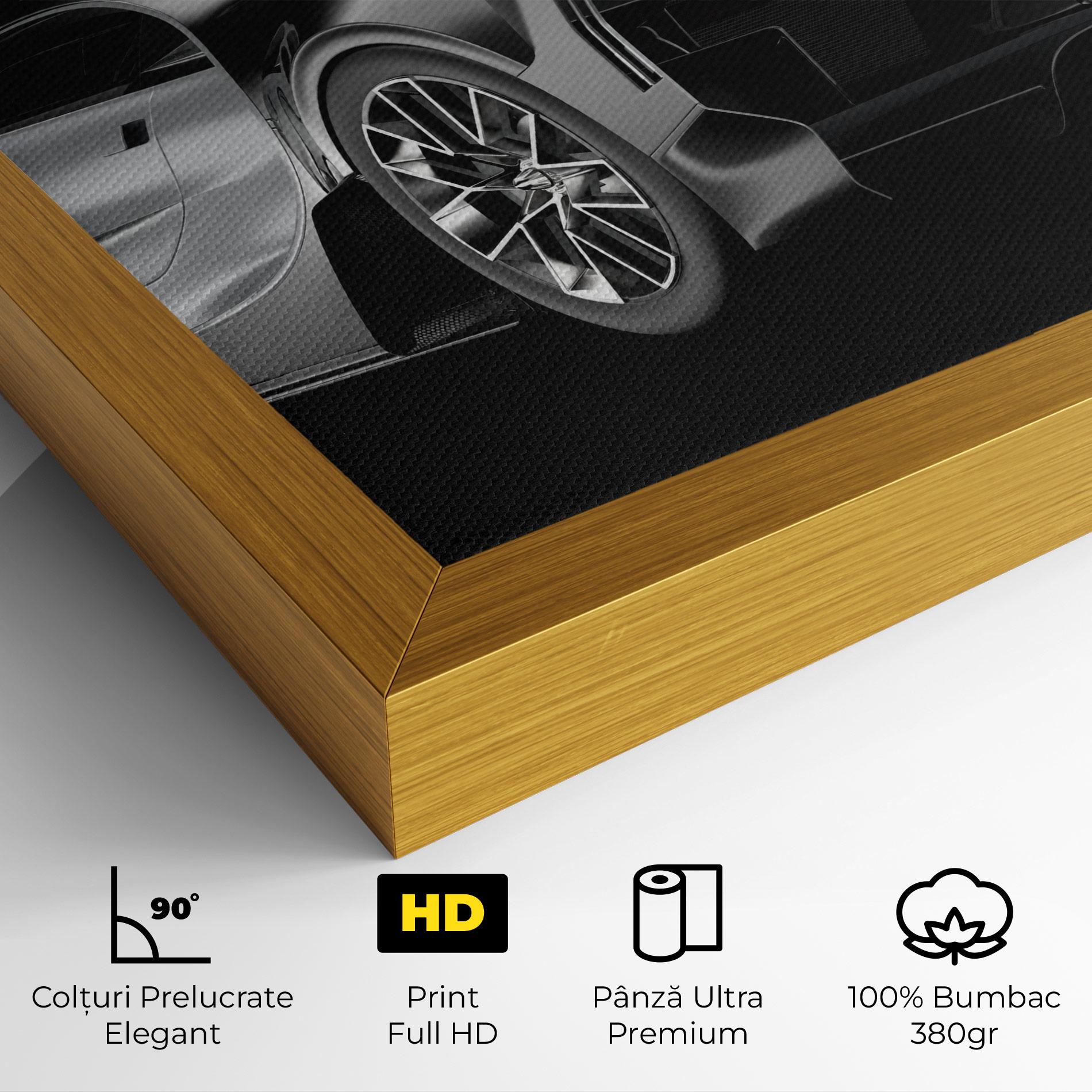 Tablou Canvas Black Rear Hypercar mockup 4