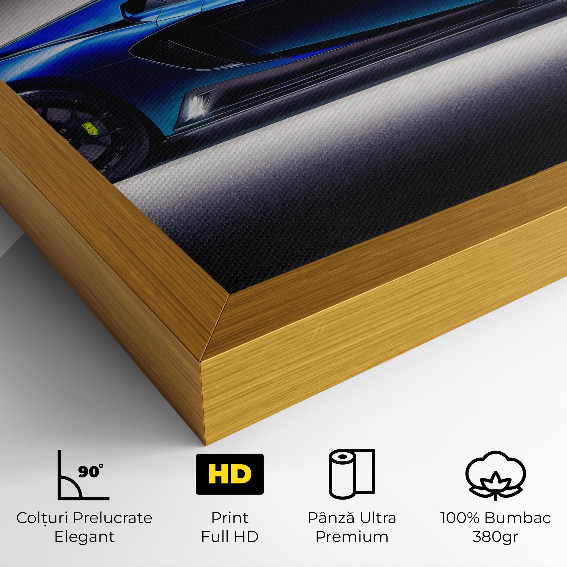 Tablou Canvas Blue Hypercar Side mockup 4