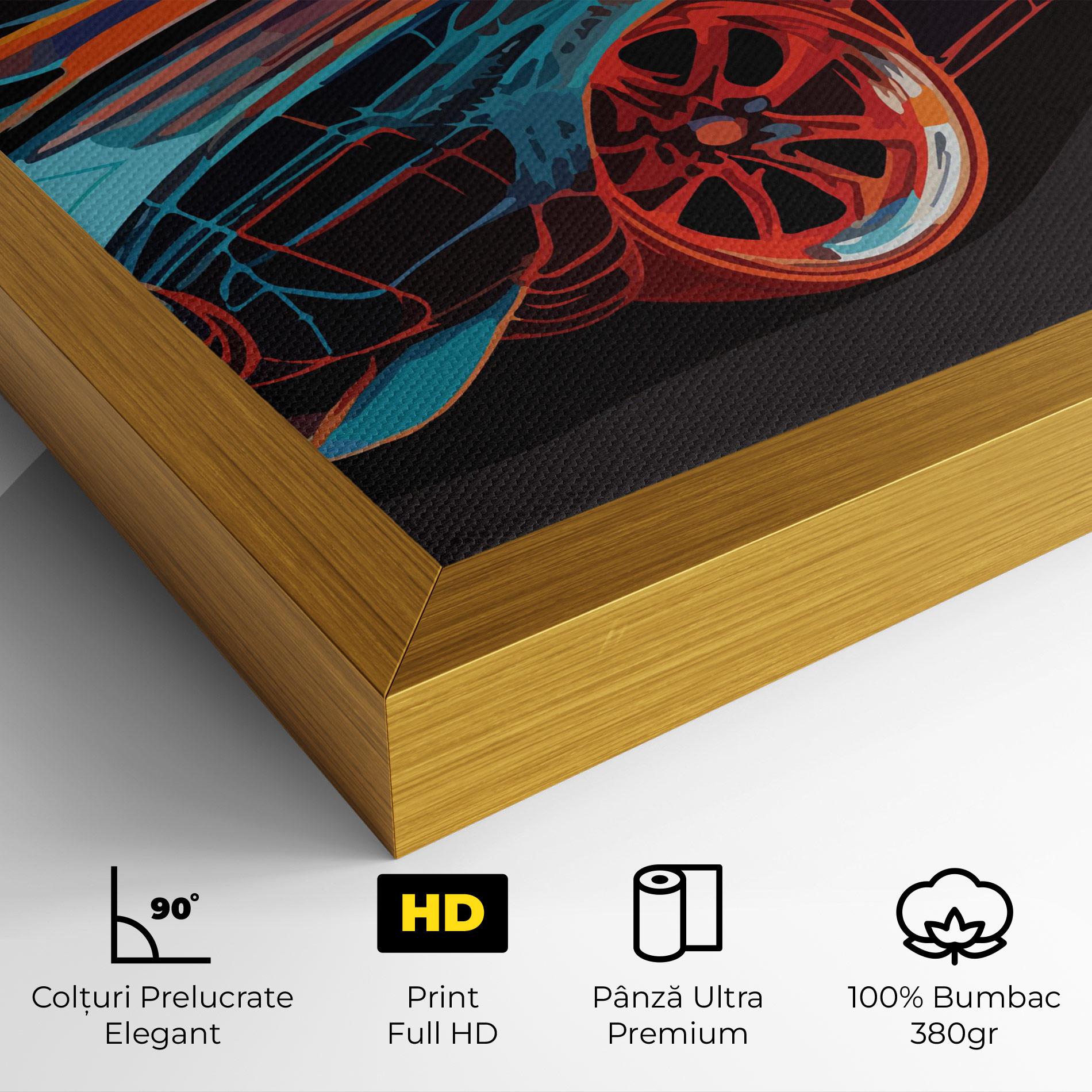 Tablou Canvas Blue Orange Car mockup 4