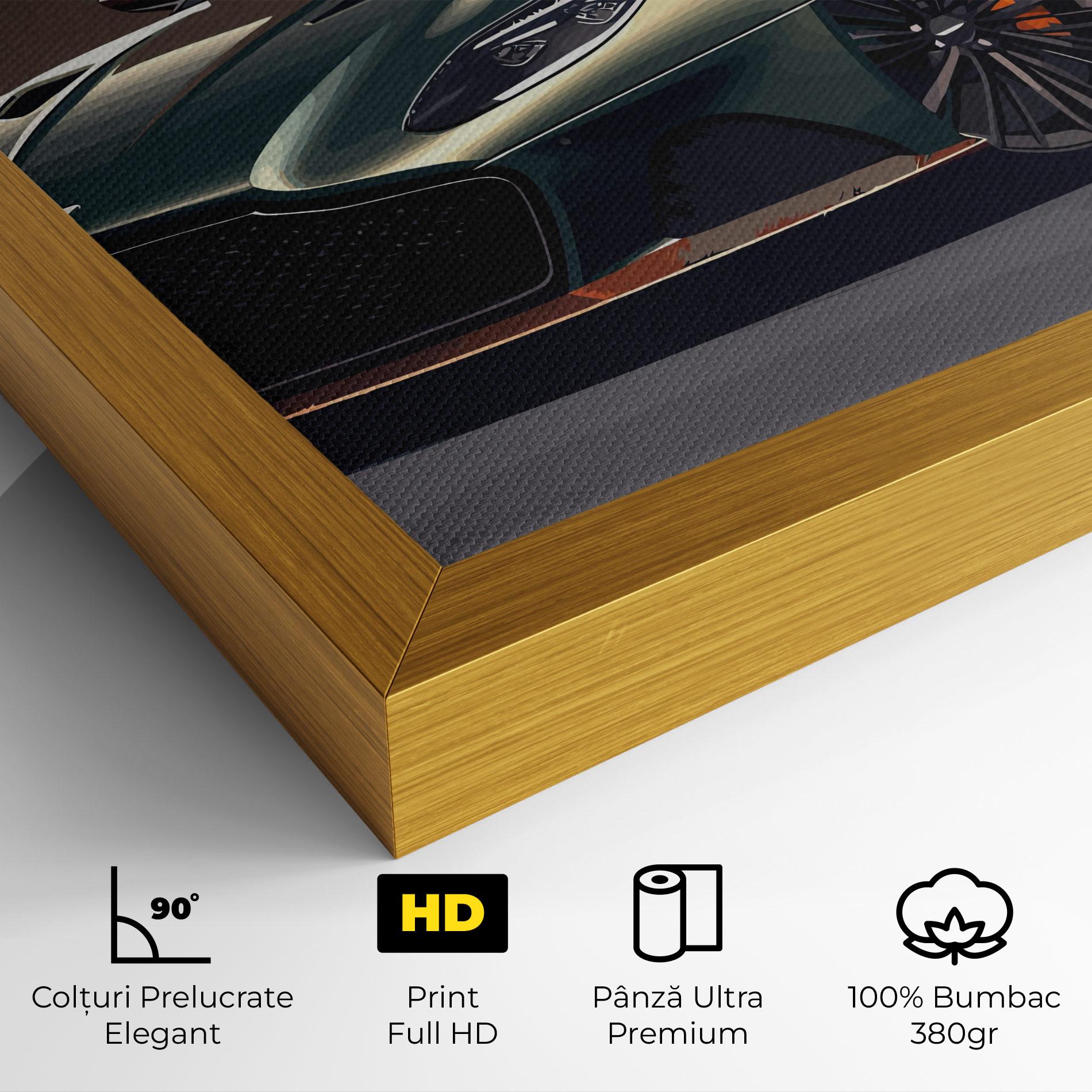 Tablou Canvas Dark Green Car mockup 4