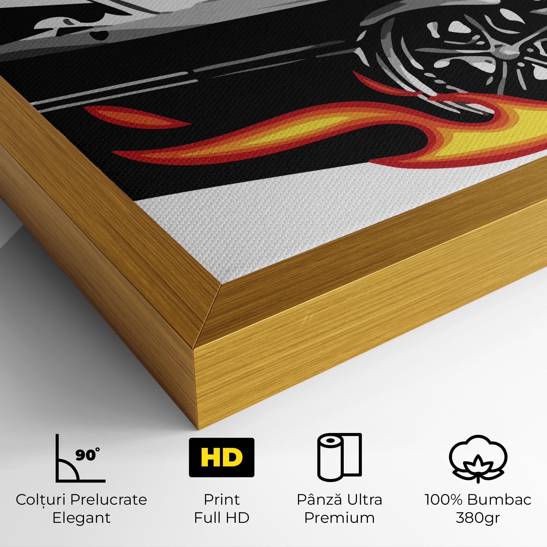 Tablou Canvas Fire Black Car mockup 4