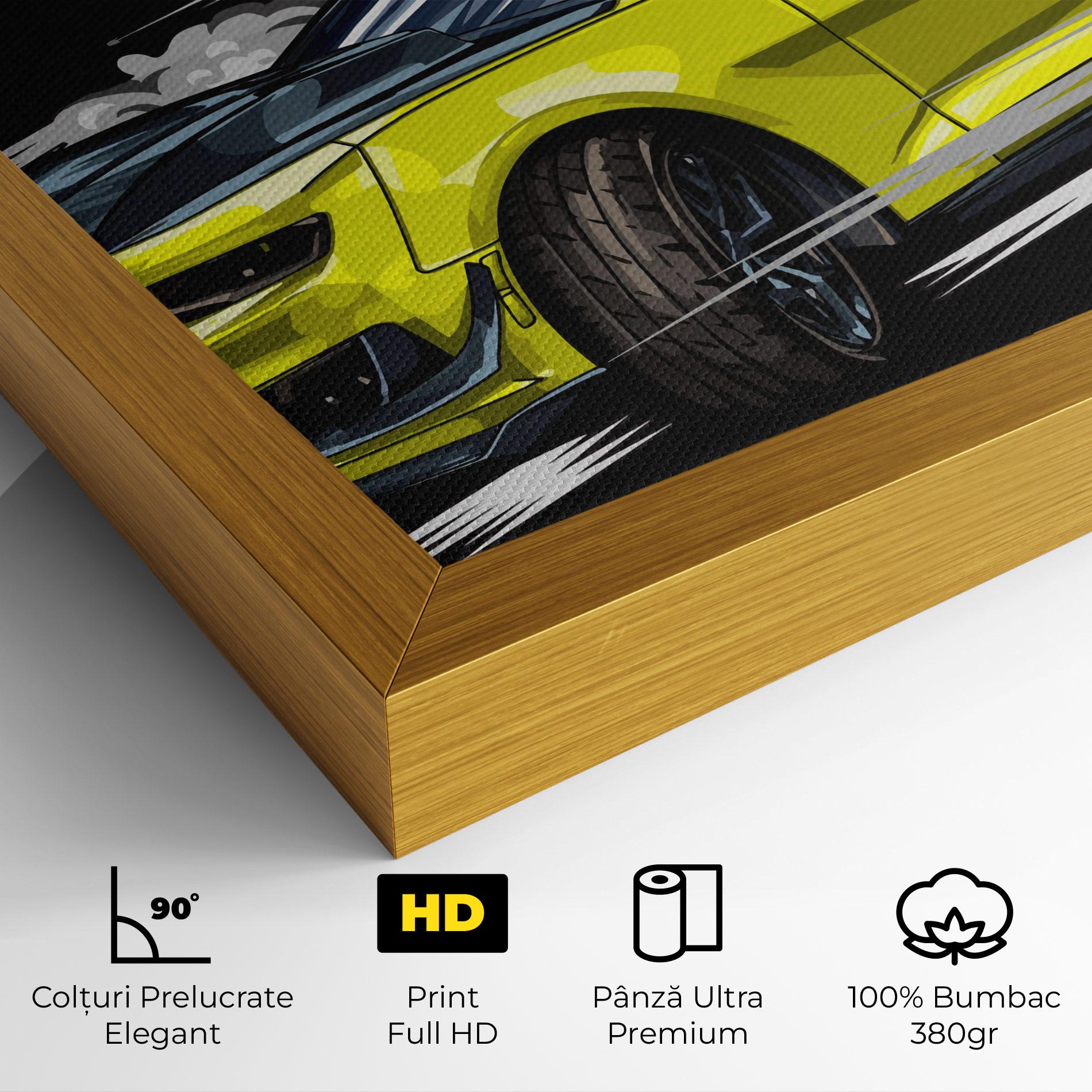 Tablou Canvas Racing Car Smoke mockup 4