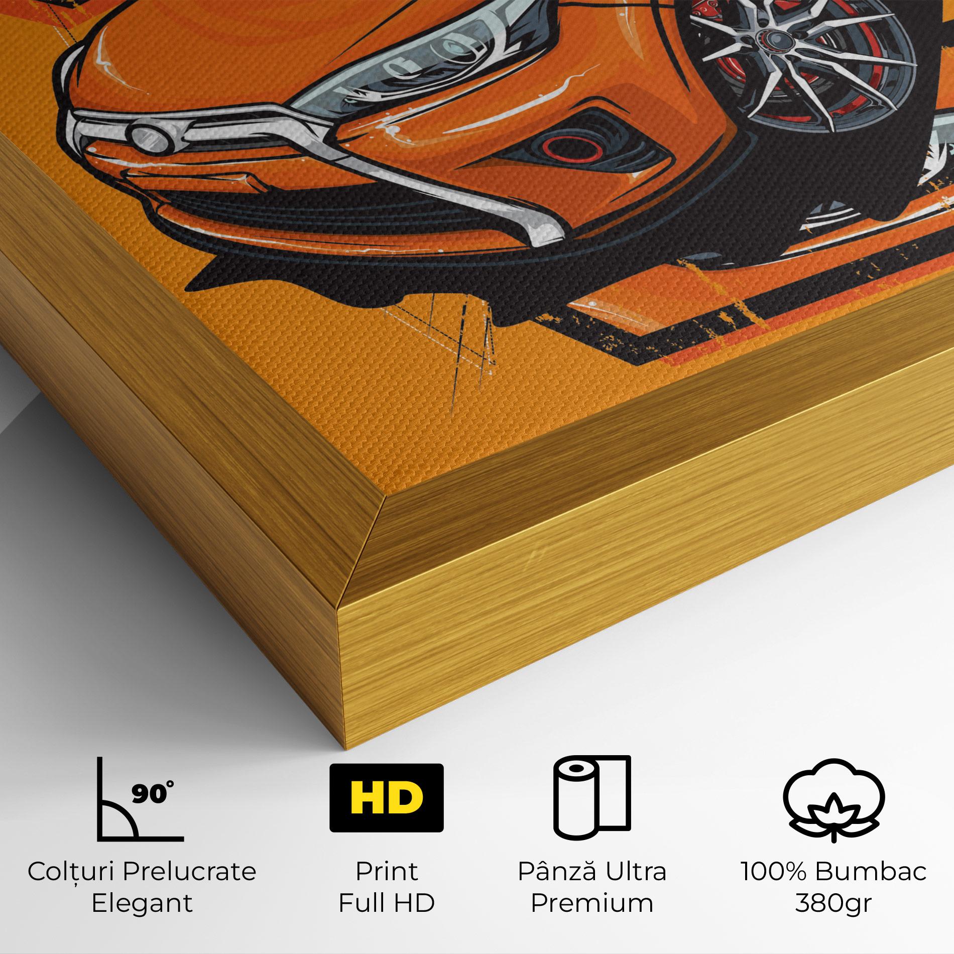 Tablou Canvas Racing Orange Car mockup 4