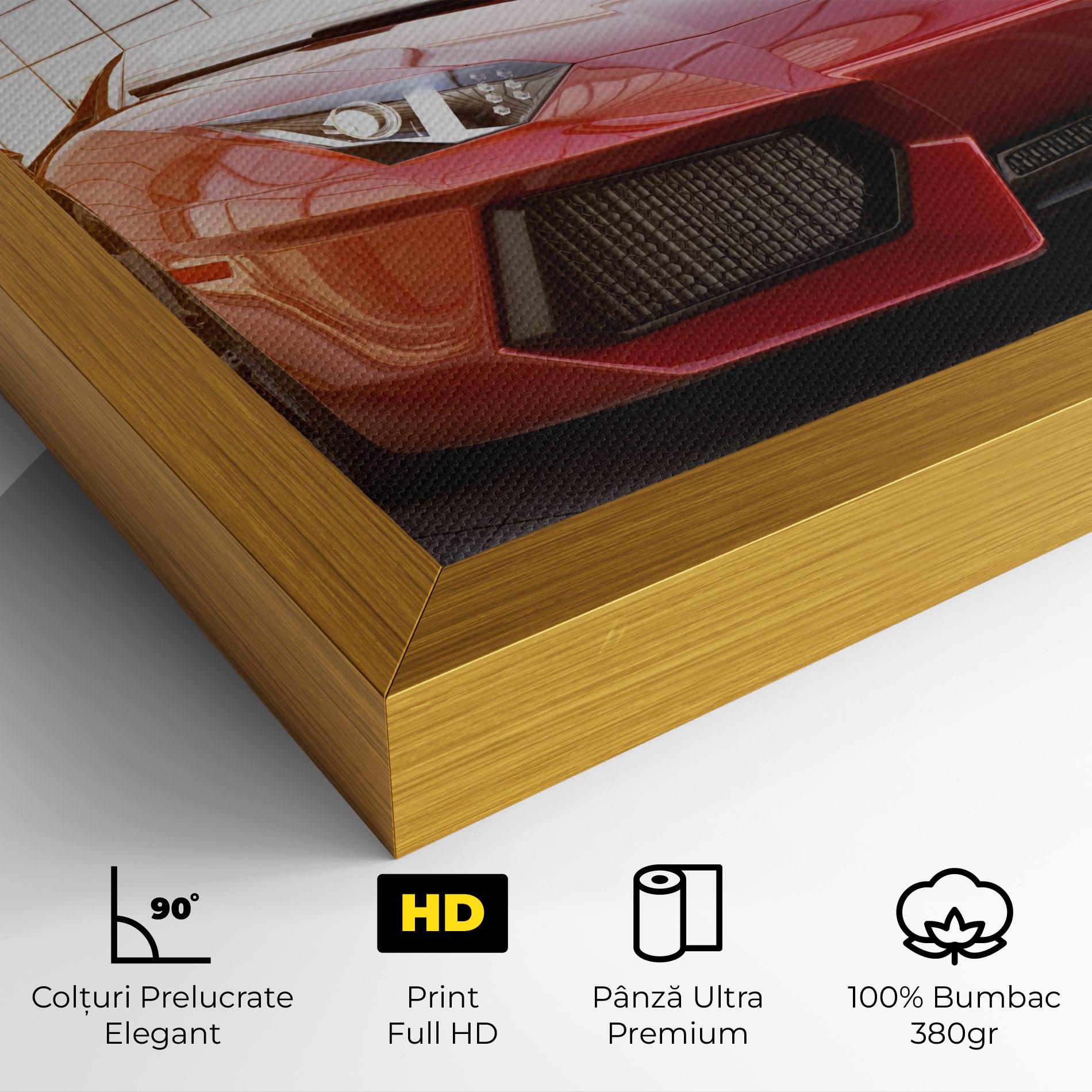 Tablou Canvas Red Lambo Outside mockup 4