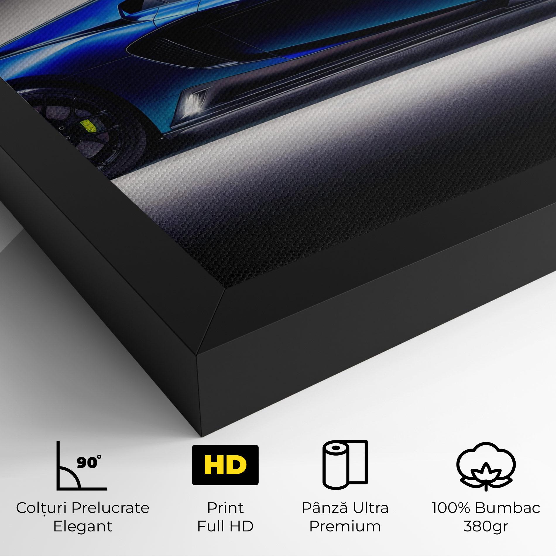 Tablou Canvas Blue Hypercar Side mockup 4