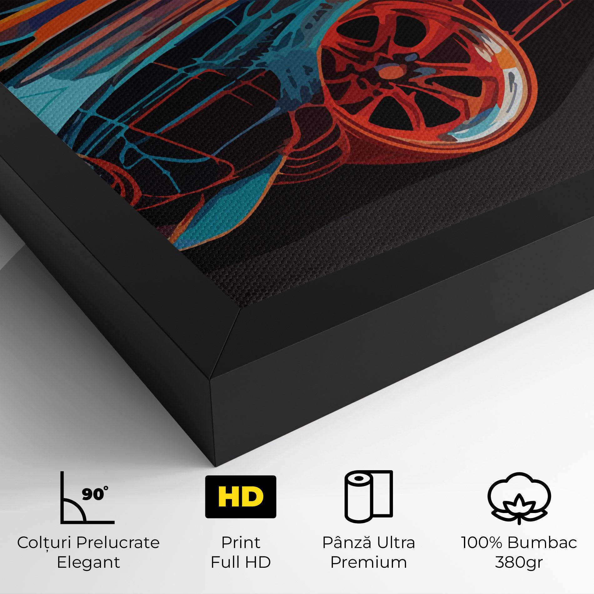 Tablou Canvas Blue Orange Car mockup 4