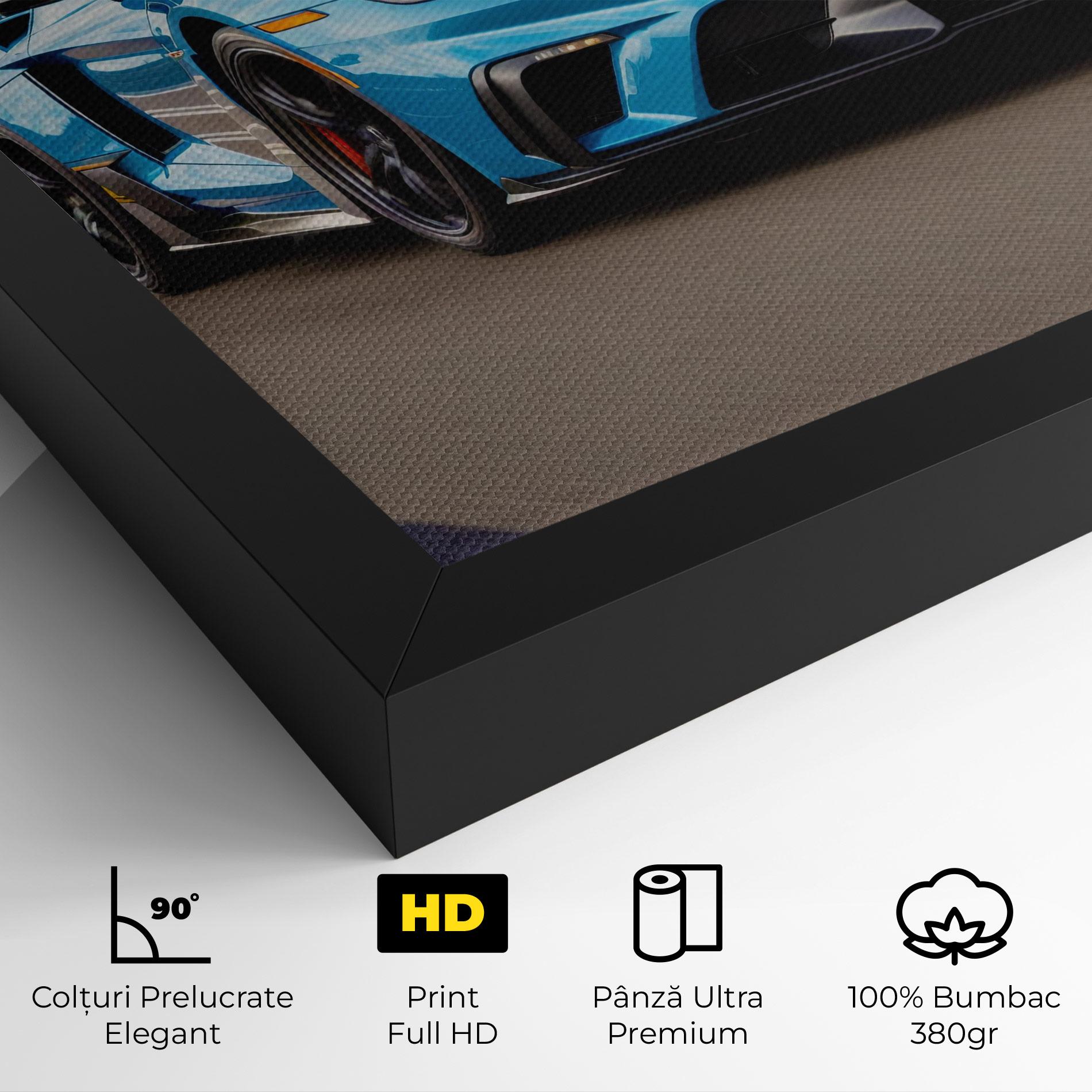 Tablou Canvas Blue Sport Car mockup 4
