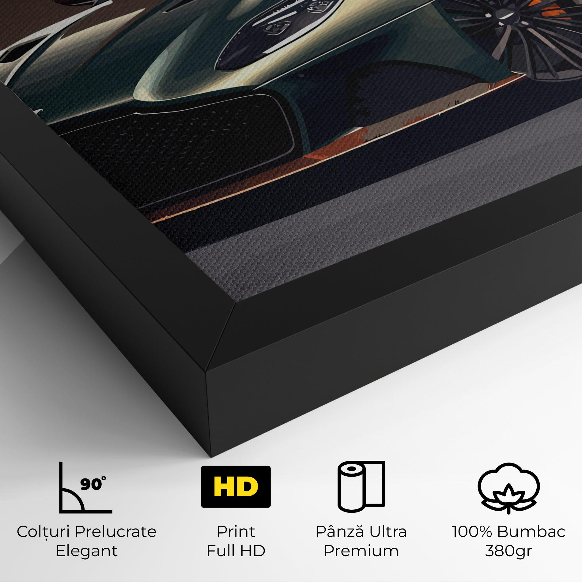 Tablou Canvas Dark Green Car mockup 4