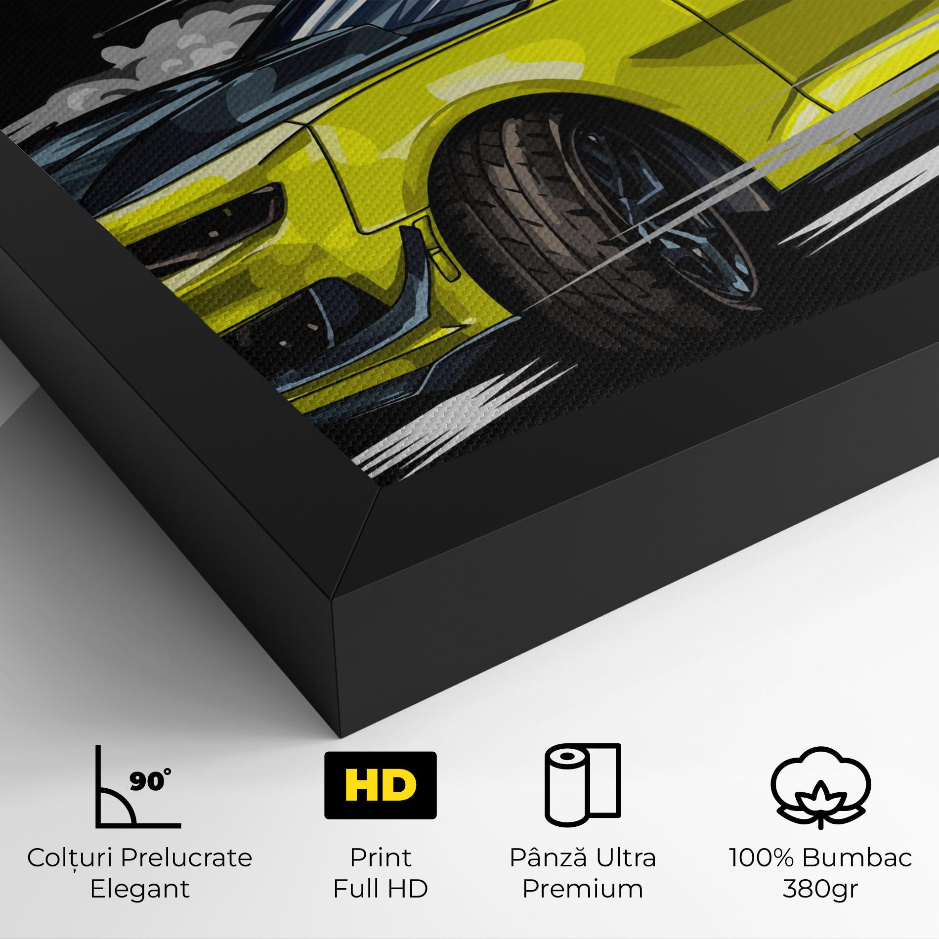 Tablou Canvas Racing Car Smoke mockup 4